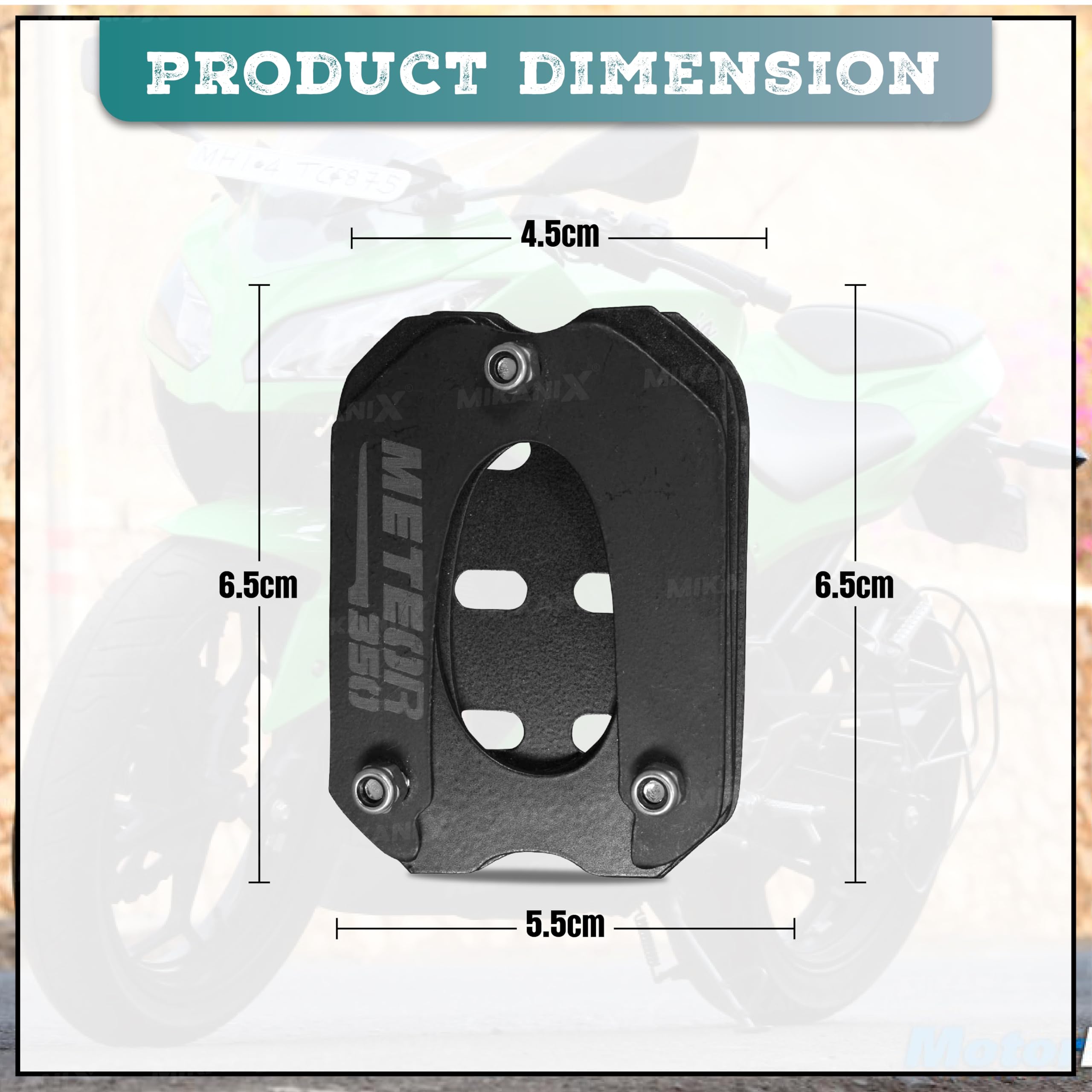 OBEROI'S TRADERS Stainless Steel Side Stand Extender Compatible with Royal Enfield Meteor 350