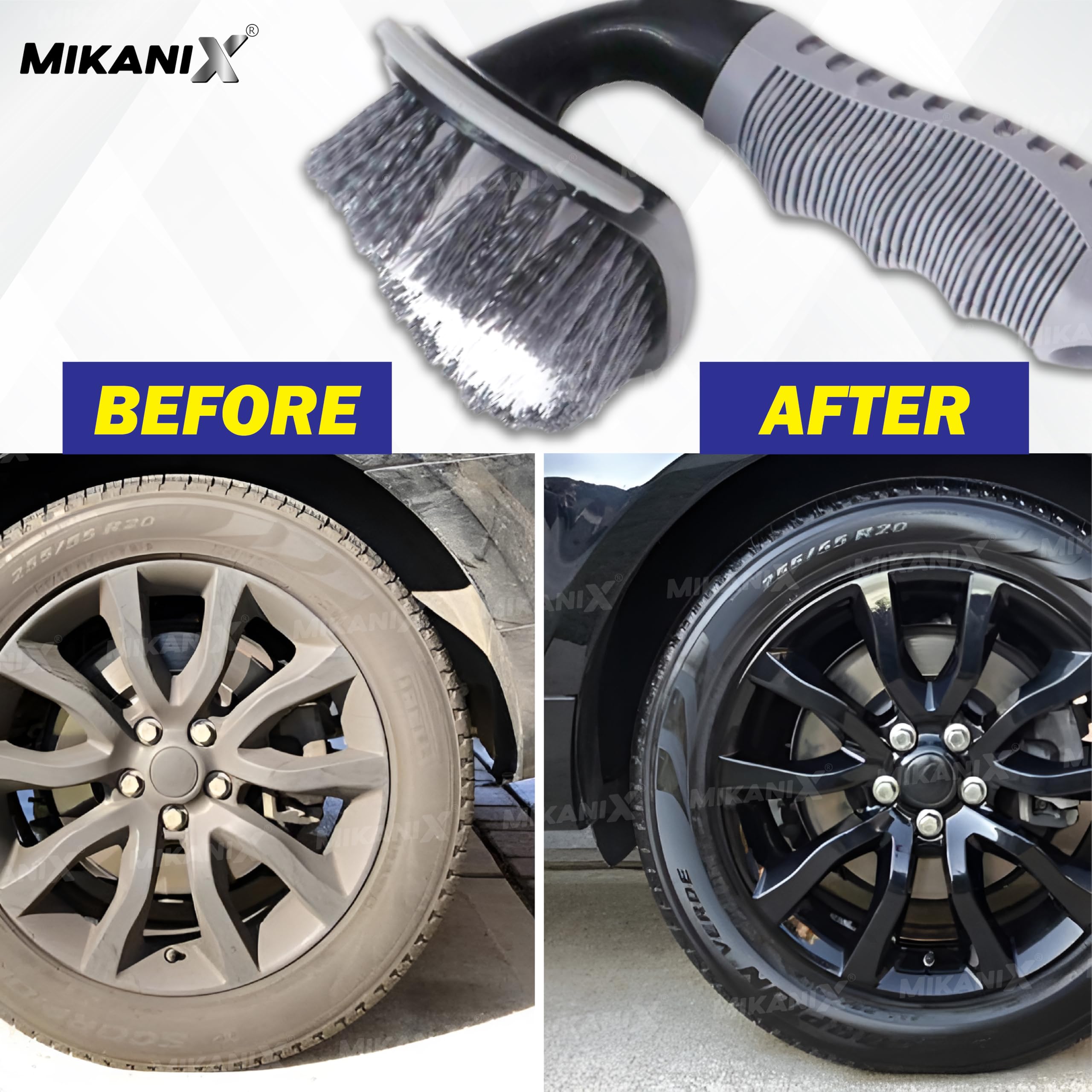 OBEROI'S TRADERS Car & Motorcycle Wheel/Tyre Cleaning Brush to Remove Mud, Dirt and Brake Dust for Vehicle Cleaning & Washing Tool