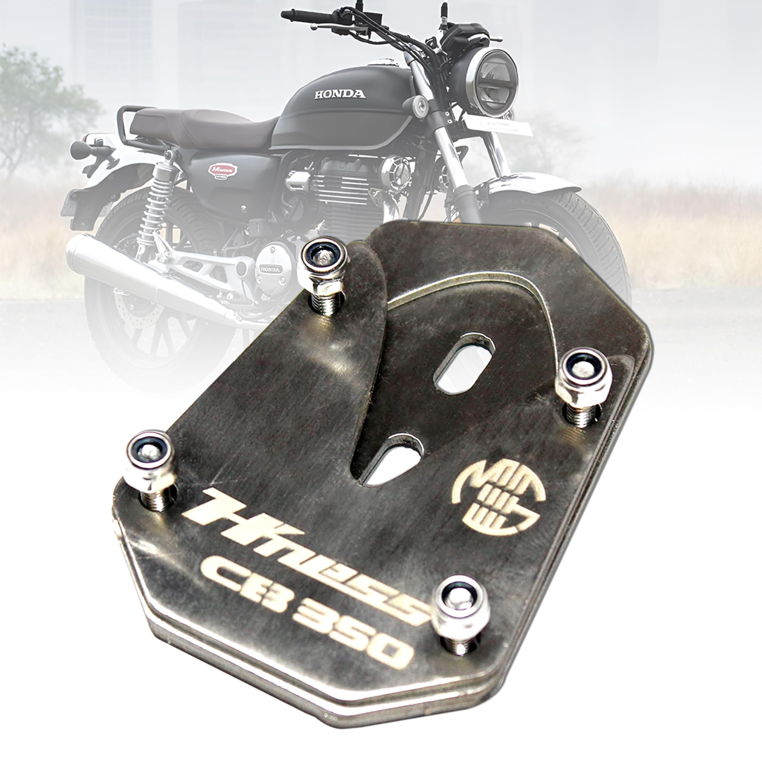 OBEROI'S TRADERS Premium Stainless Steel Side Stand Extender Compatible with Honda H'nees CB350