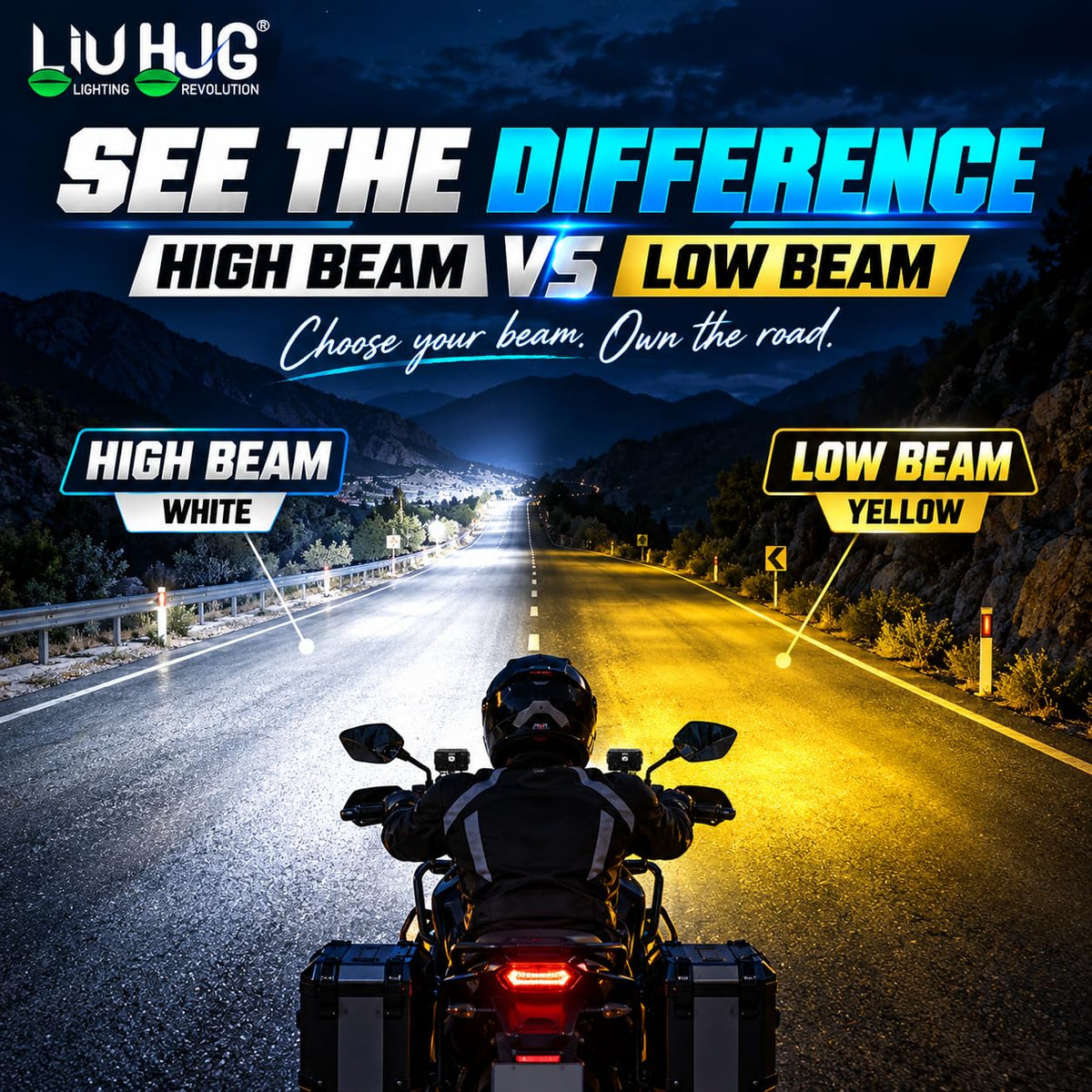 MIKANIX LIU HJG 60W Mini Driving Light | Universal LED Fog Lights for Motorcycle & Car with Devil's Eye | Super Bright Auxiliary Projector Lamp (Set of 2)