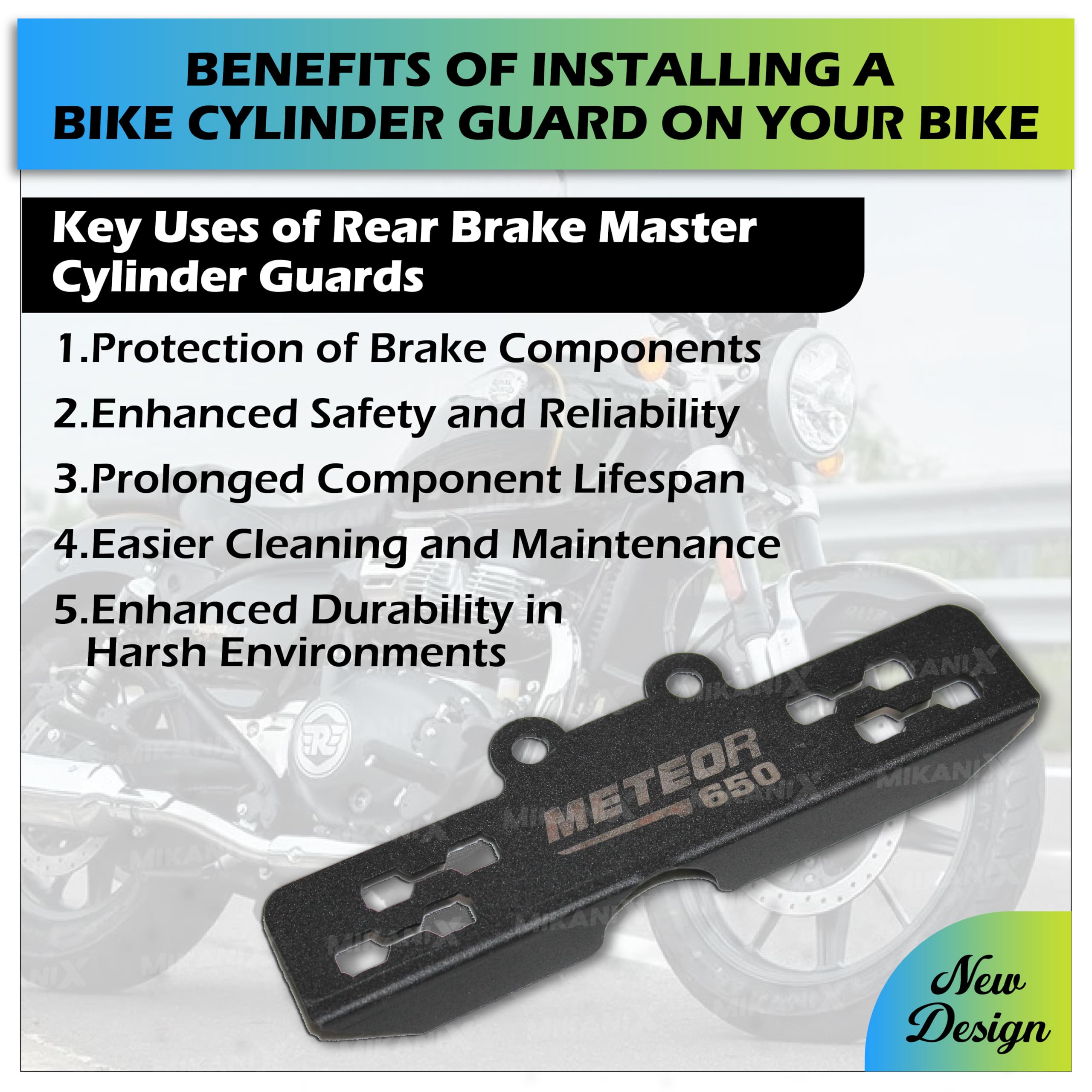 MIKANIX Bike Rear Master Cylinder Guard for Royal Enfield Super Meteor 650