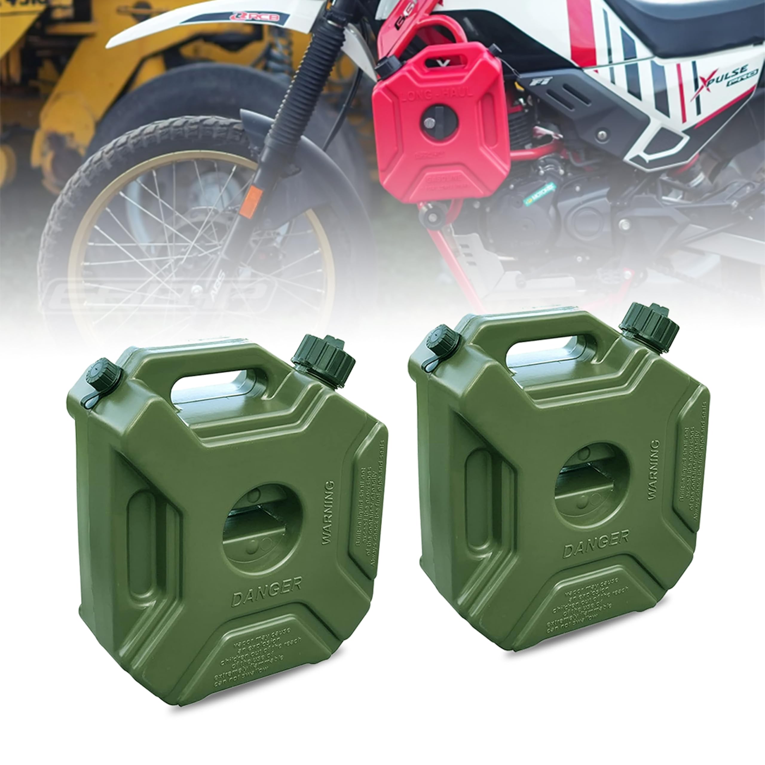 OBEROI'S TRADERS 5 Litre Petrol Jerry Can Combo For Motorcycle, Car, SUV and Thar | To Carry Diesel, Petrol, Fuel and Water For Long-Distance Travel, Off-Road Adventures, Emergency Backup