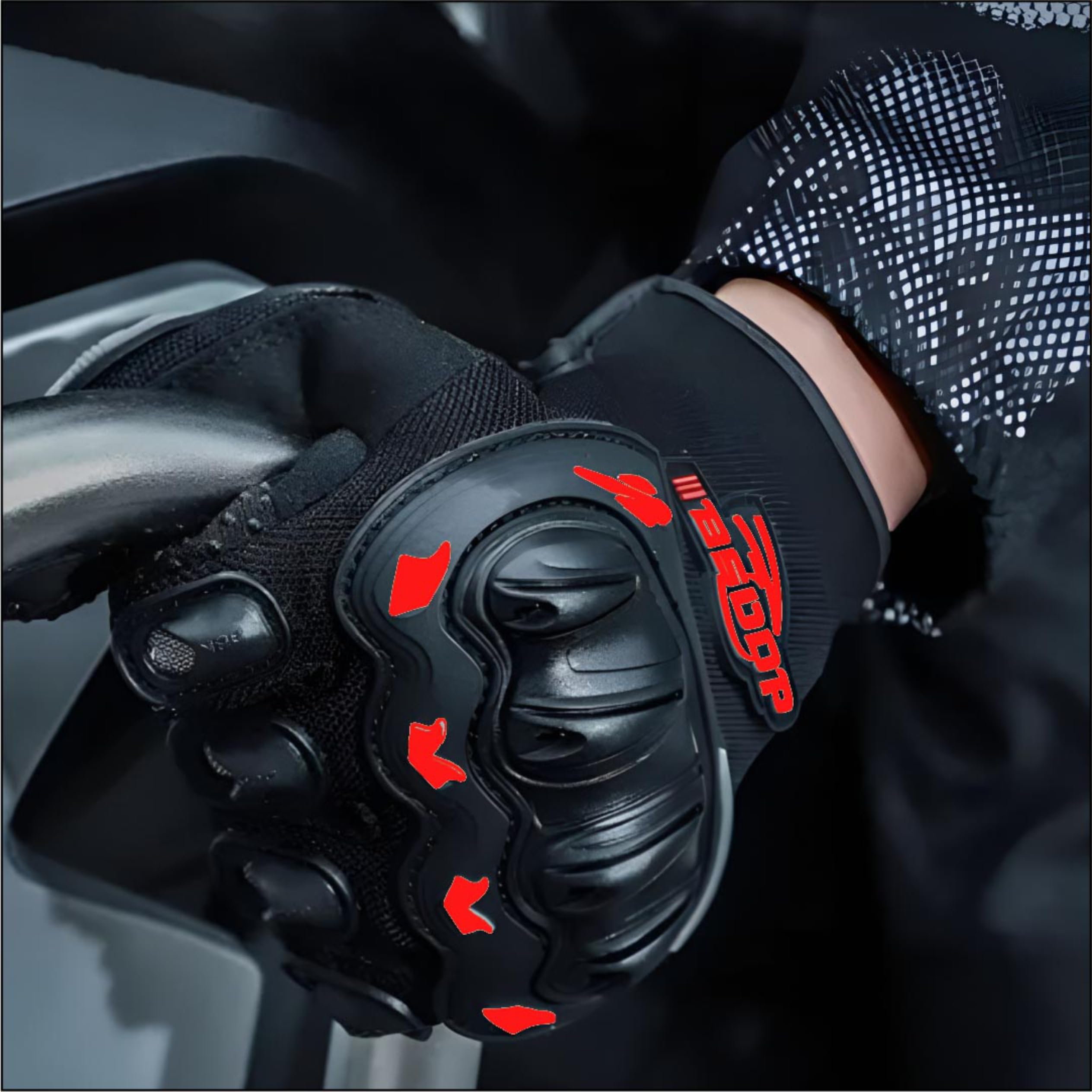 MIKANIX Full Finger Bike Riding Gloves with Touch Screen Sensitivity at Index Finger, Protective Off-Road Motorbike Racing & Cycling Gloves for Men and Women