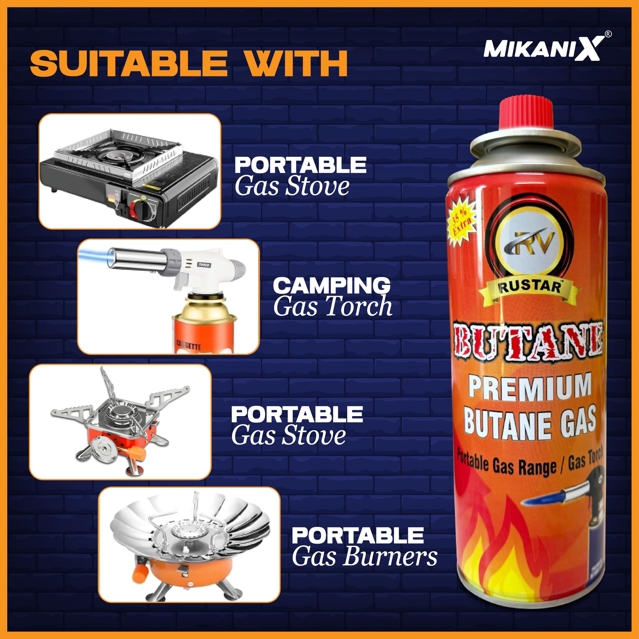 OBEROI'S TRADERS Butane Gas Canister (250g) for Camping Stove Burner Suitable to Refill Flame lighters, Small Stove, Flame Torch, Welding Fuel Gas & Food Baking