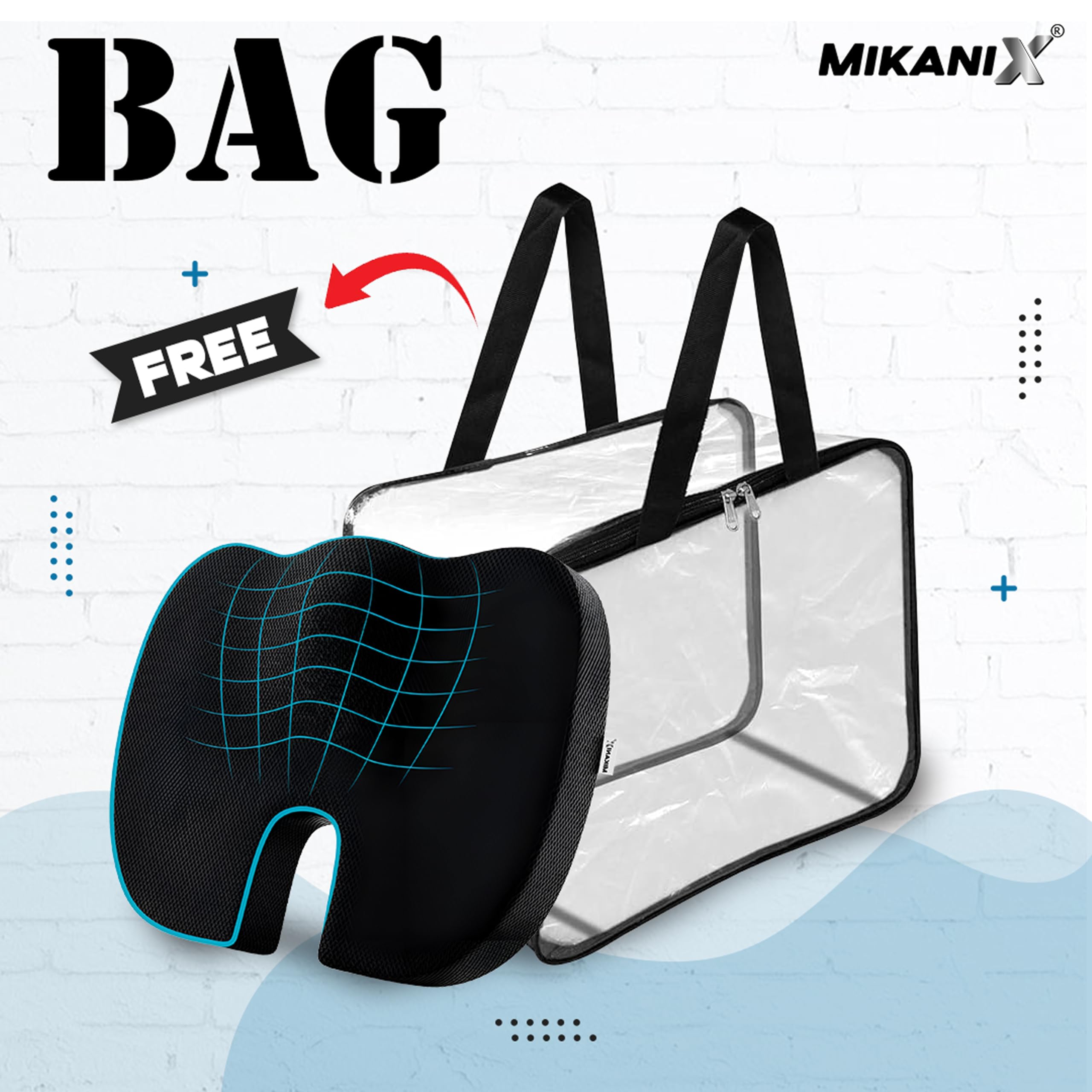 OBEROI'S TRADERS Orthopedic Coccyx Seat Cushion | 3 Years Warranty | to Relief Tailbone & Sciatica Pain | Hip Support Memory Foam for Car, Home, Office & Chair Sitting