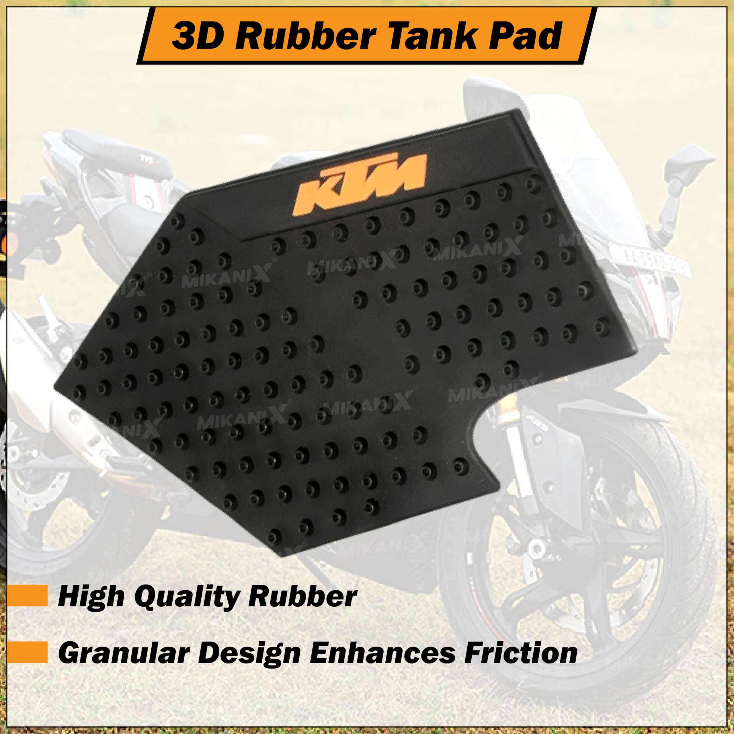OBEROI'S TRADERS Anti Slip Silicone Tank Pad | Thai Pad and Ready to Race Front Disc Brake Oil Cap Reservoir Combo Compatible with All KTM | Duke | RC