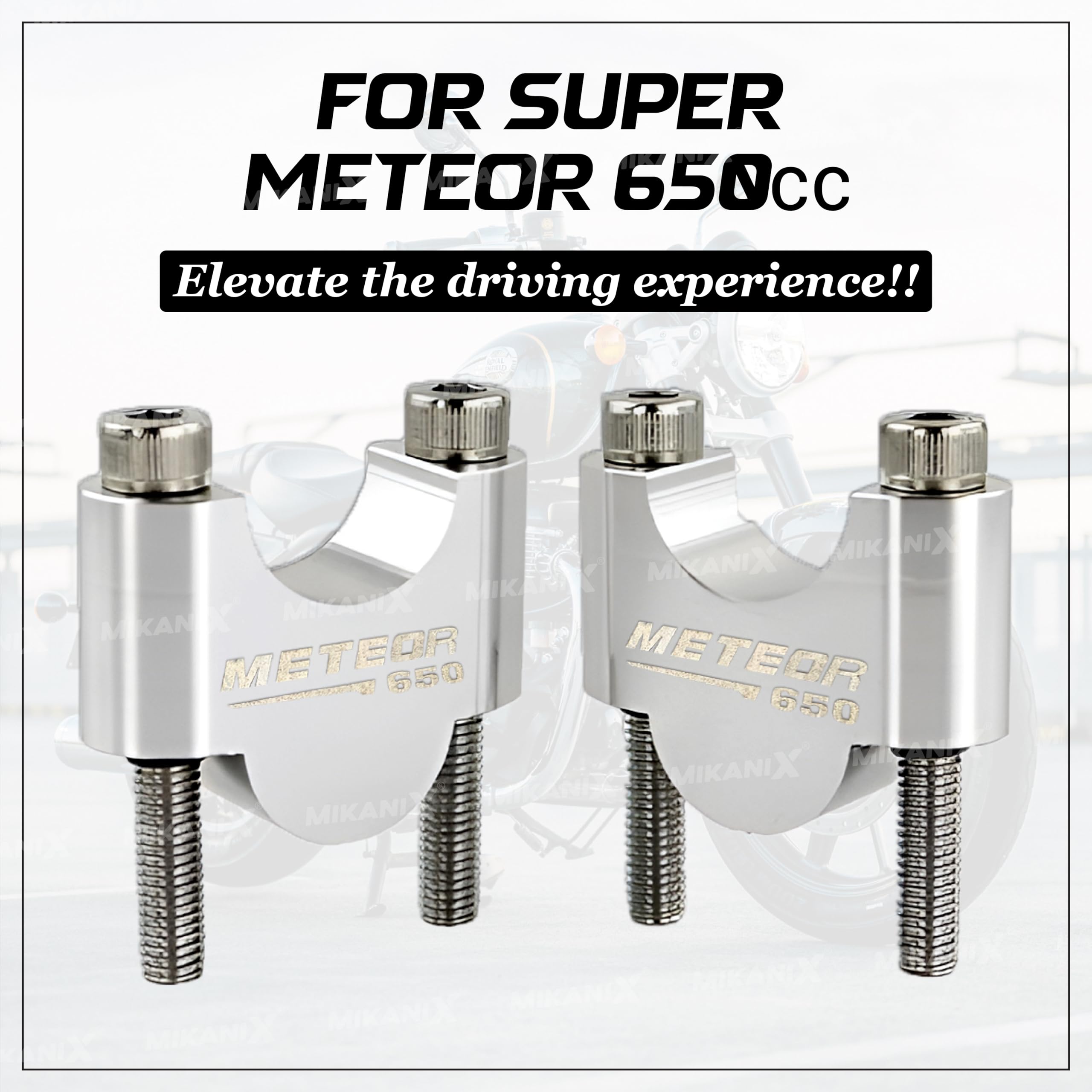 OBEROI'S TRADERS Bike Handlebar Riser | Handle Height Raiser Clamp Kit Compatible with Royal Enfield Super Meteor 650