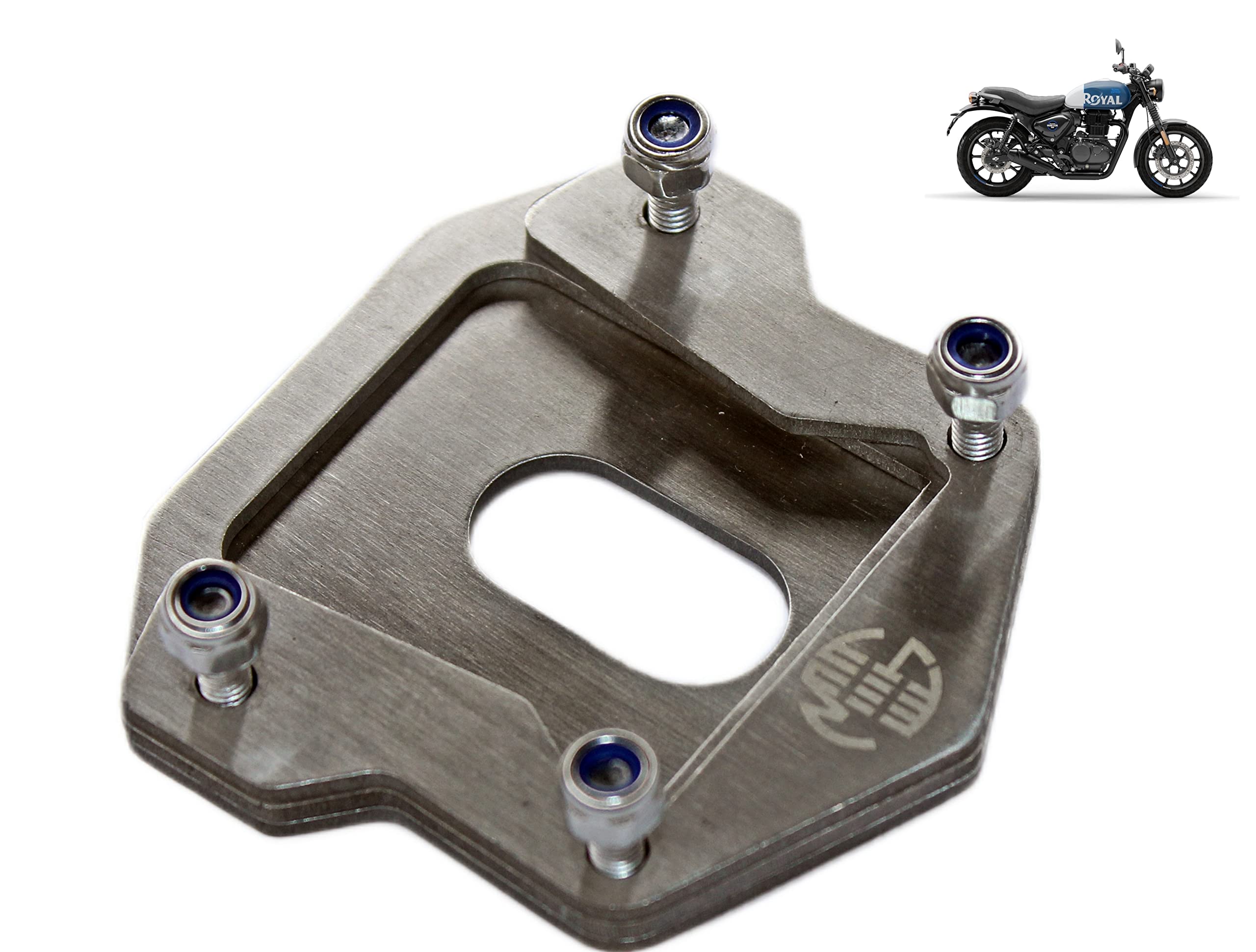 OBEROI'S TRADERS Stainless Steel Side Stand Extender/Stand Pad Compatible for Royal Enfield Hunter 350 Bike