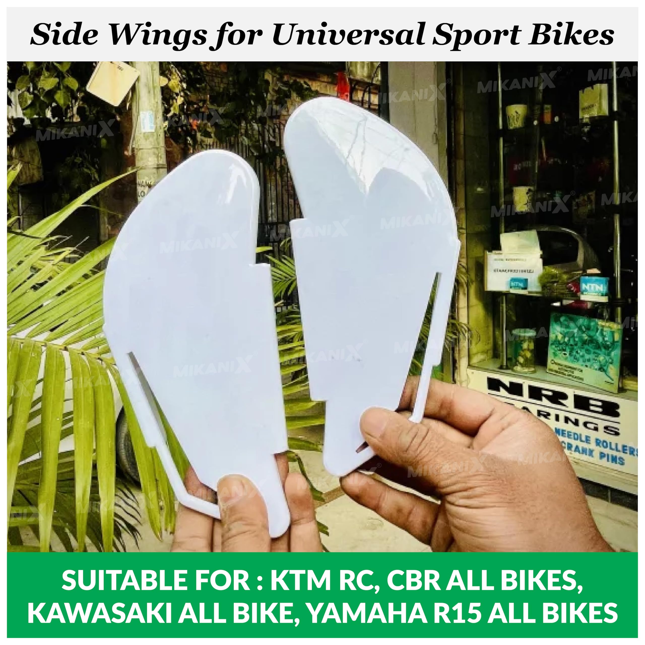 MIKANIX R15 V3 / V4, Ninja, CBR, RR310, KTM RC Bike Side Wings/Winglet Pro Canard Bike Fairing Kit (Pack of 2)