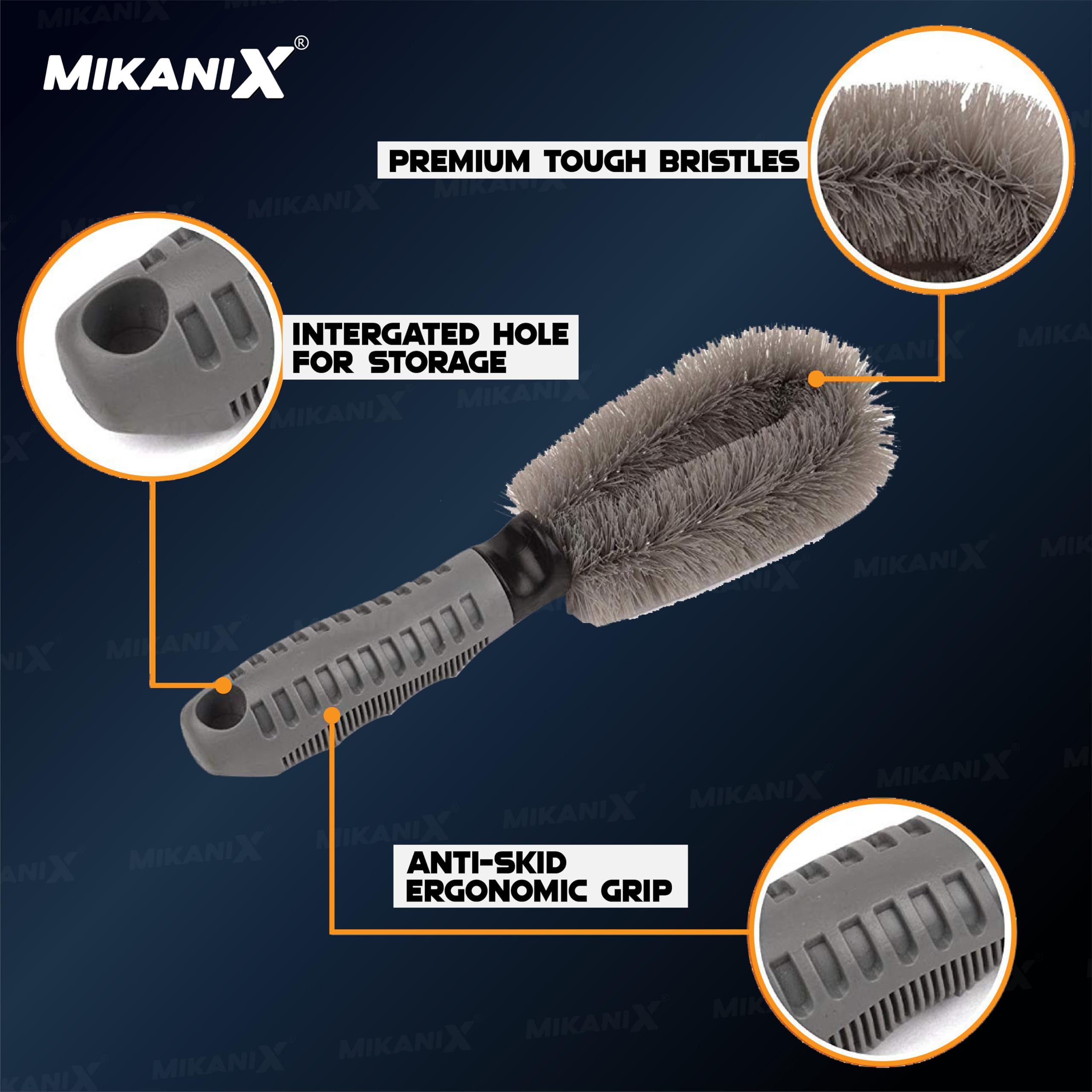 OBEROI'S TRADERS Premium Combo of Car Detailing Brush Set I Heavy-Duty Tire Scrubber & Soft Wheel Cleaning Brush with Ergonomic Non-Slip Handles for Auto Care