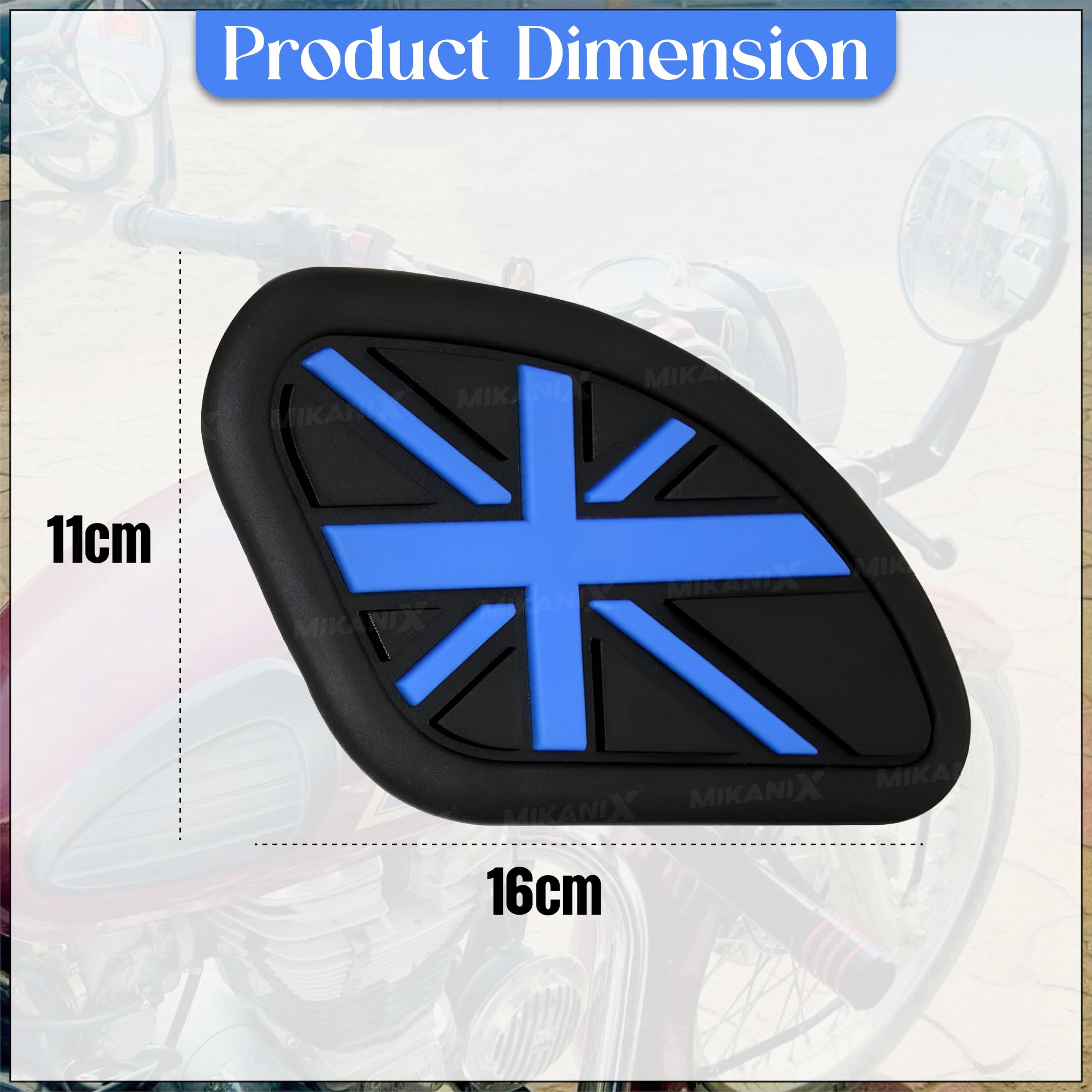 OBEROI'S TRADERS Universal Anti Slip Silicone Bike Tank Pad/Thai Pad Waterproof Sticker For All Motorcycle (Blue)