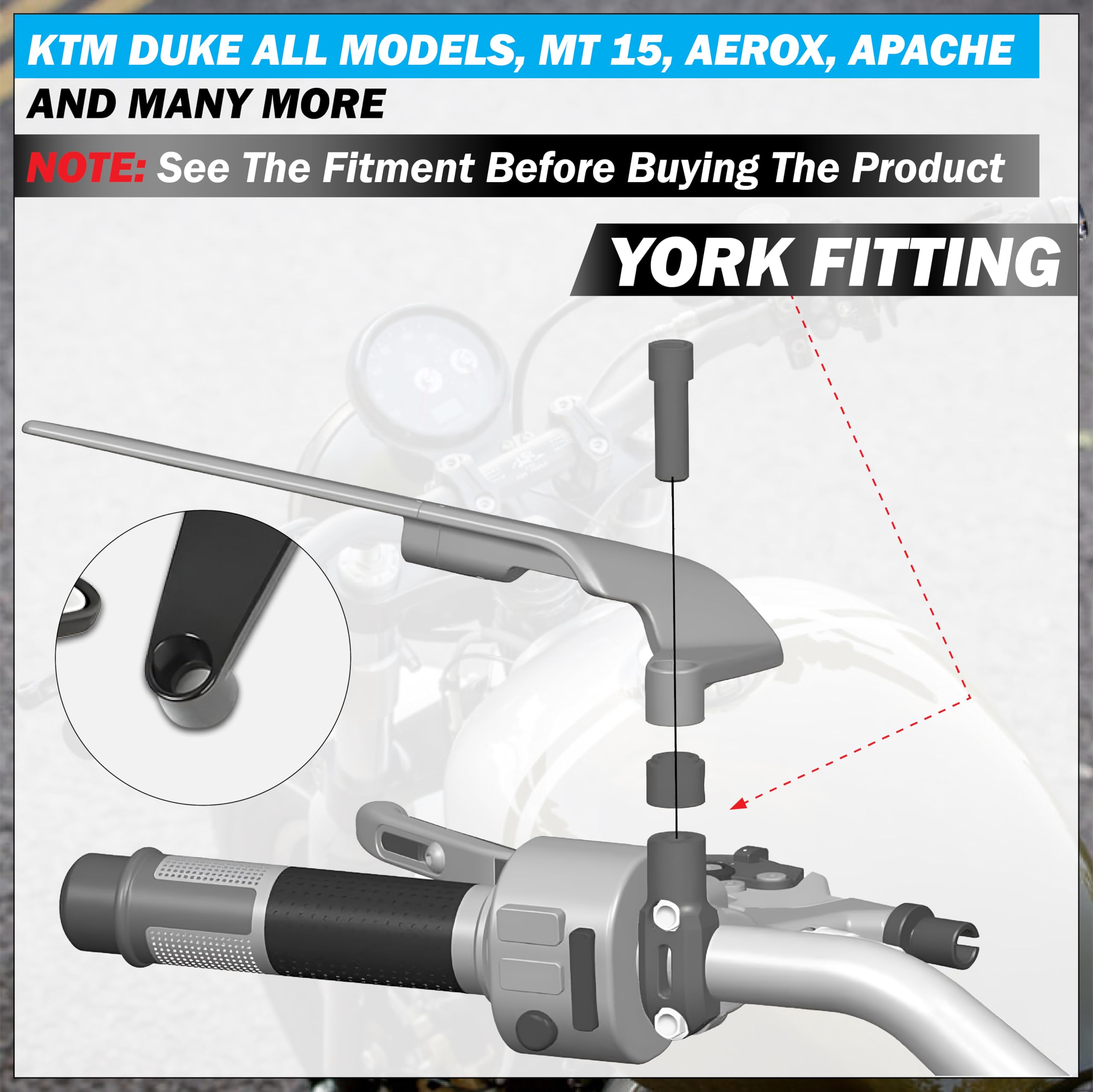 MIKANIX 180°Rotating Rear View Stealth Mirror York Fitting for All Bikes | Matte Black Aluminum Body with Sporty Wing Design | Bike Fairing Kit