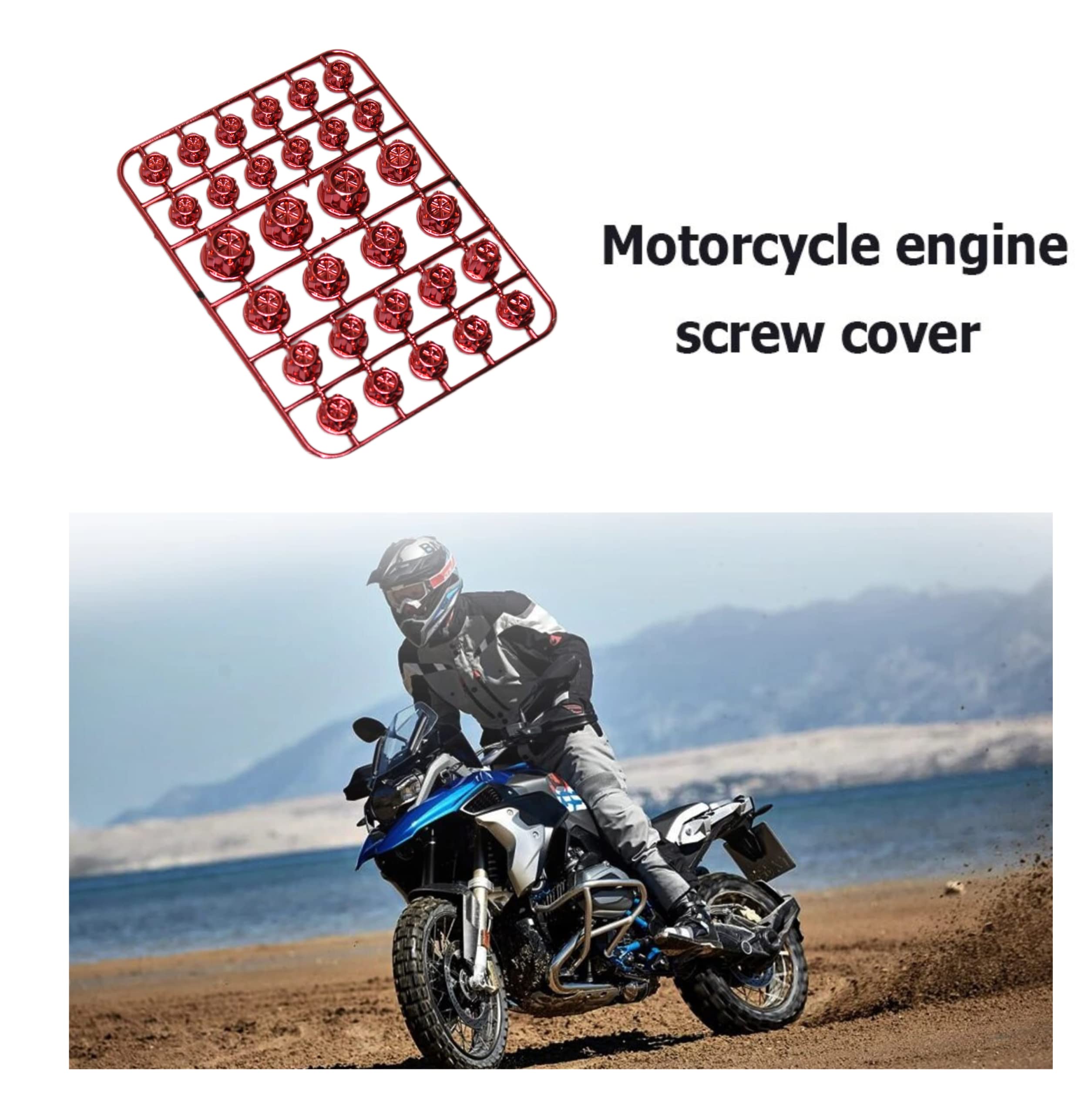OBEROI'S TRADERS 30 Pcs, Bike Screw Cap, Nut Bolt Cap Cover Protector Fairing Kit for All Motorcycle