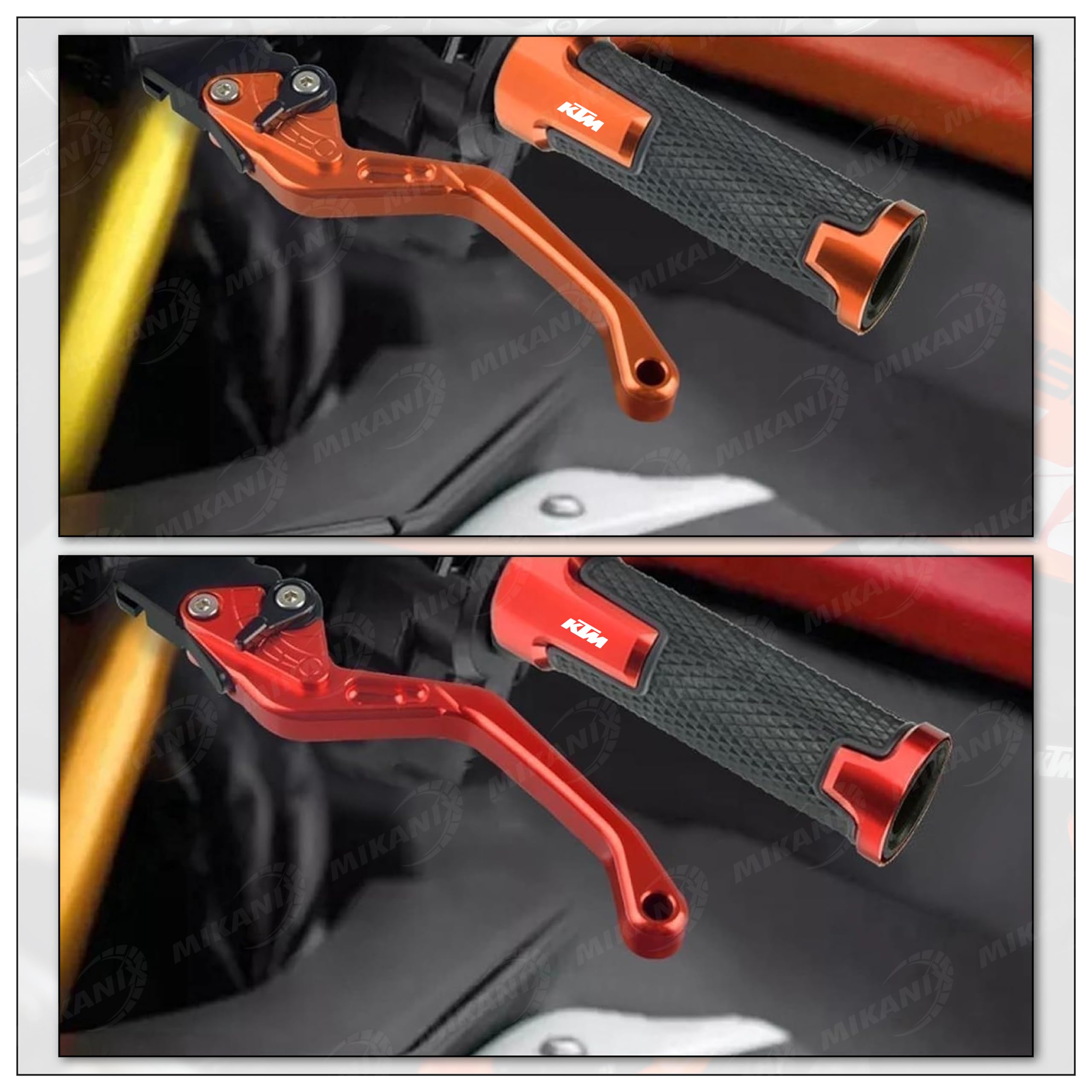 OBEROI'S TRADERS Bike Handlebar Hand Grip | CNC Aluminium & Rubber with Criss Cross Design Grip for KTM Duke All Model
