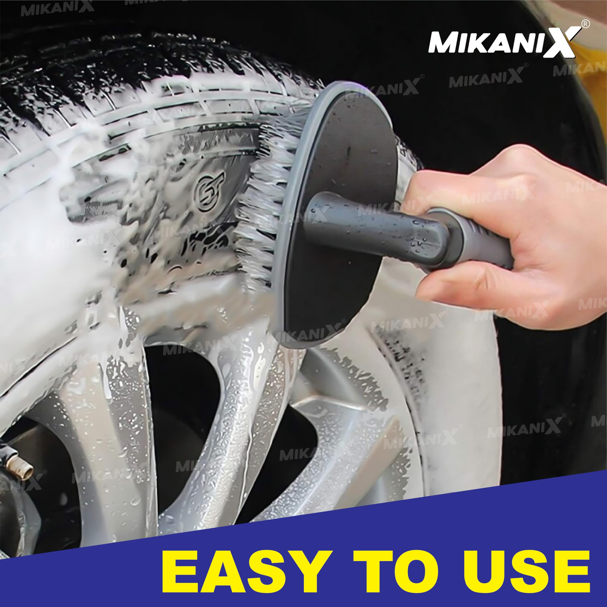 OBEROI'S TRADERS Combo of Car & Bike Alloy Wheel Rim/Hubcap Tyre Foam Cleaner Spray with Cleaner Brush to Remove Mud, Dirt and Brake Dust | Cleans & Restores Shine with Microfiber Cloth