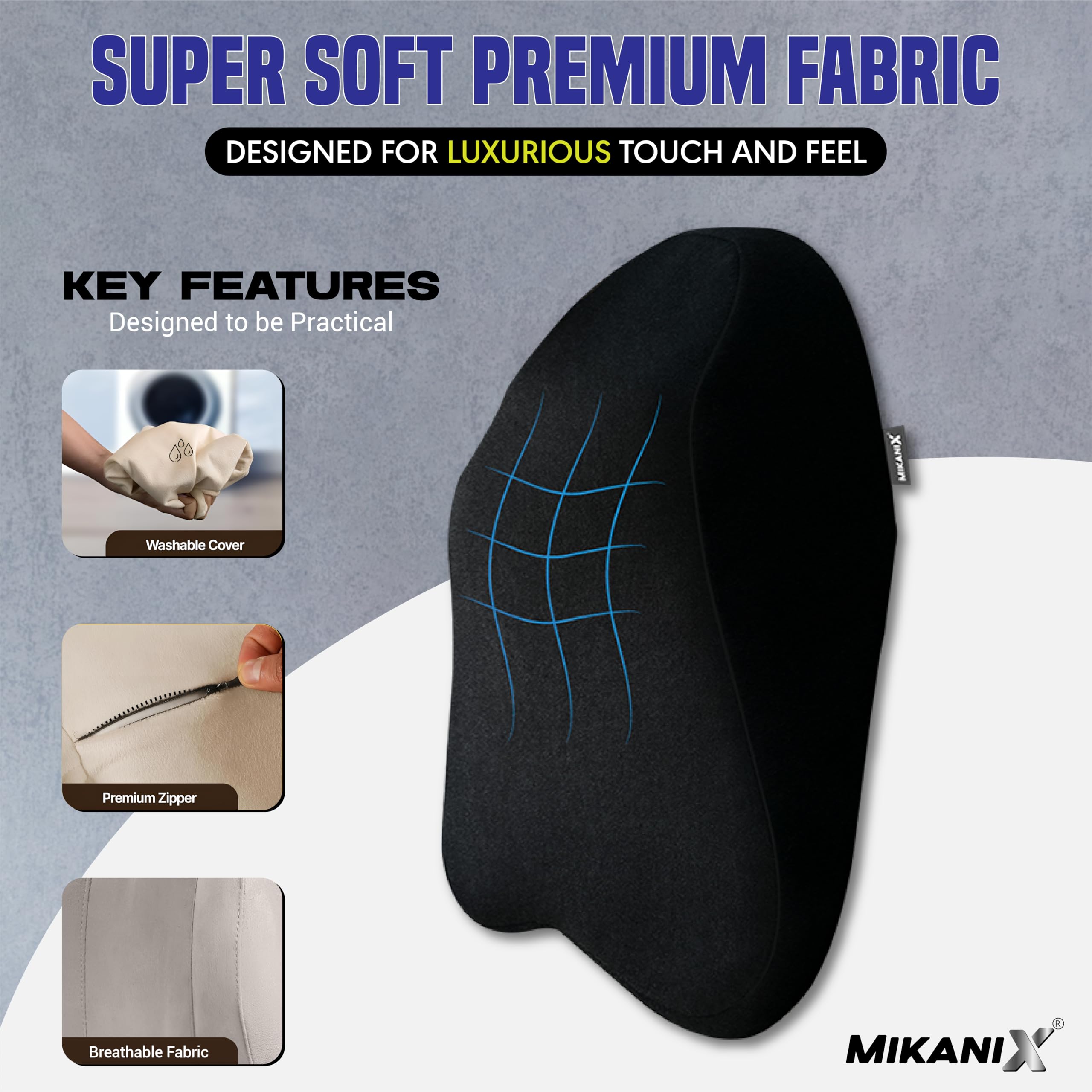 OBEROI'S TRADERS Car Neck Rest Pillow | Seat Cushion | 2 Years Warranty | Ultra Soft Memory Foam for Neck and Cervical Support to Relief Neck Pain & Reduced Tension (Velvet Black (Pack of 1))