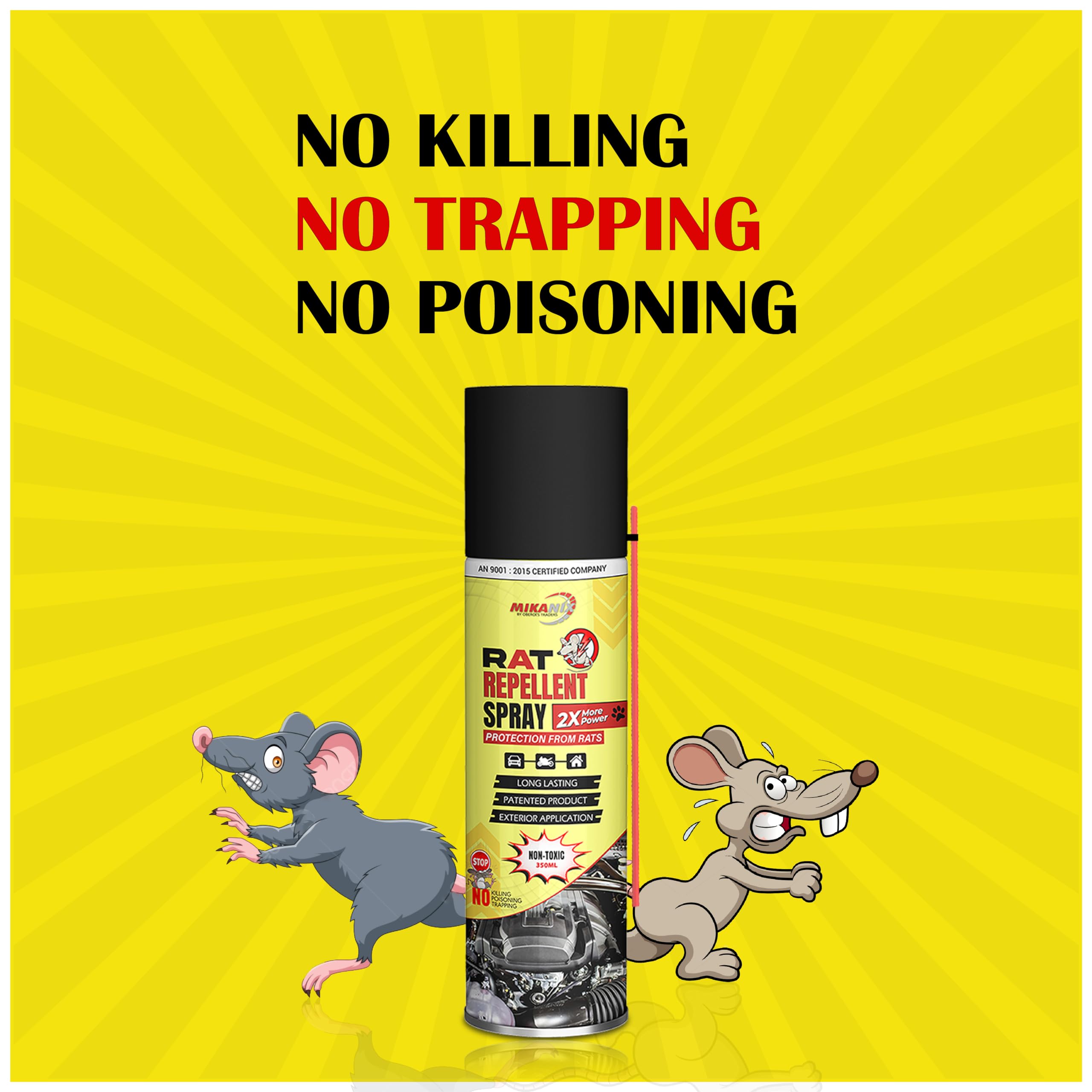 MIKANIX Rat Repellent Spray | Rodent Repellent For Home, Bike & Car | Protects Wires in Car, Bike and Home | For Storage Room | Engine Wiring & Home Wiring Protection