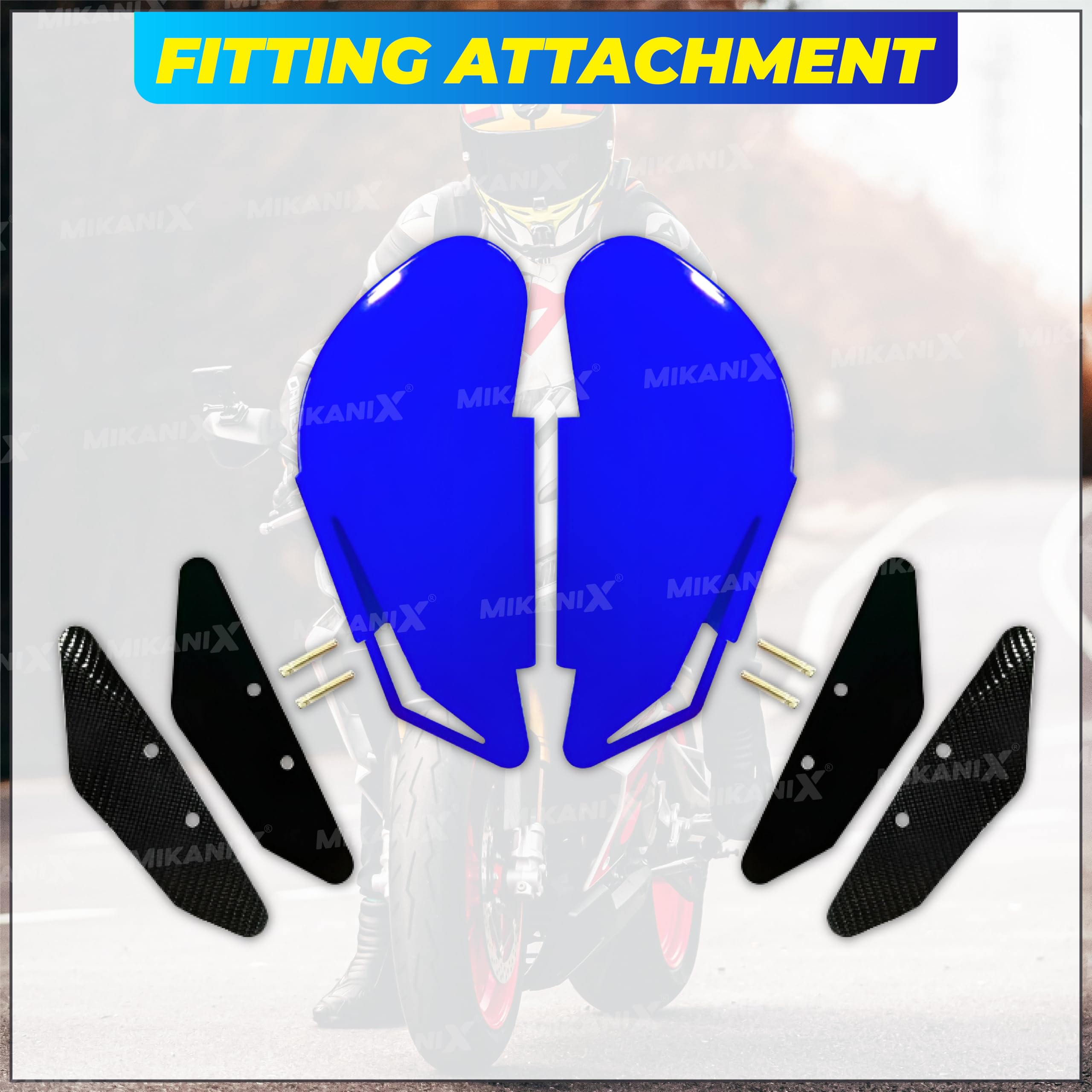 MIKANIX R15 V3 / V4, Ninja, CBR, RR310, KTM RC Bike Side Wings/Winglet Pro Canard Bike Fairing Kit (Pack of 2)