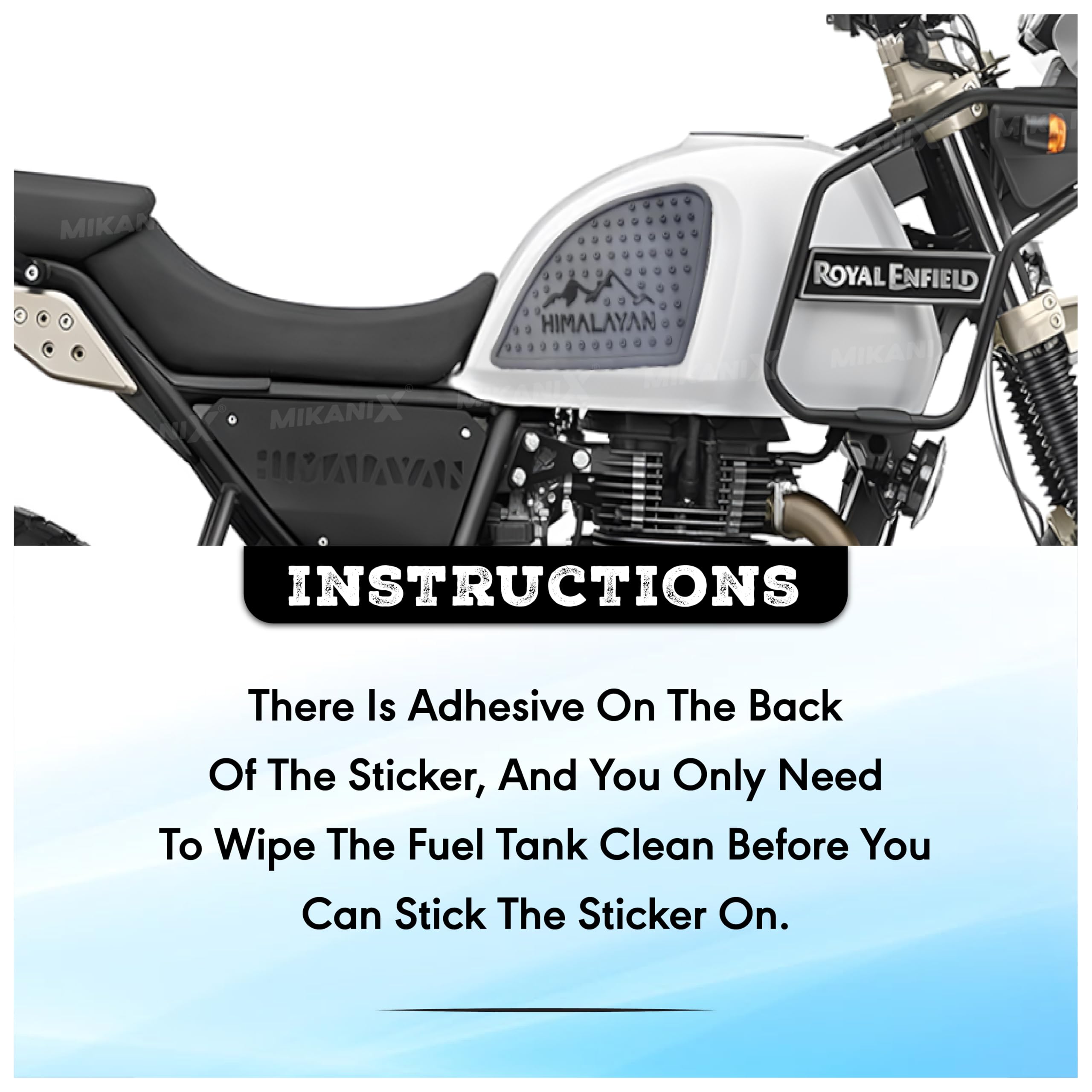 MIKANIX Anti Slip Silicone Tank Pad/Thai Pad Waterproof Sticker for Royal Enfield Himalayan