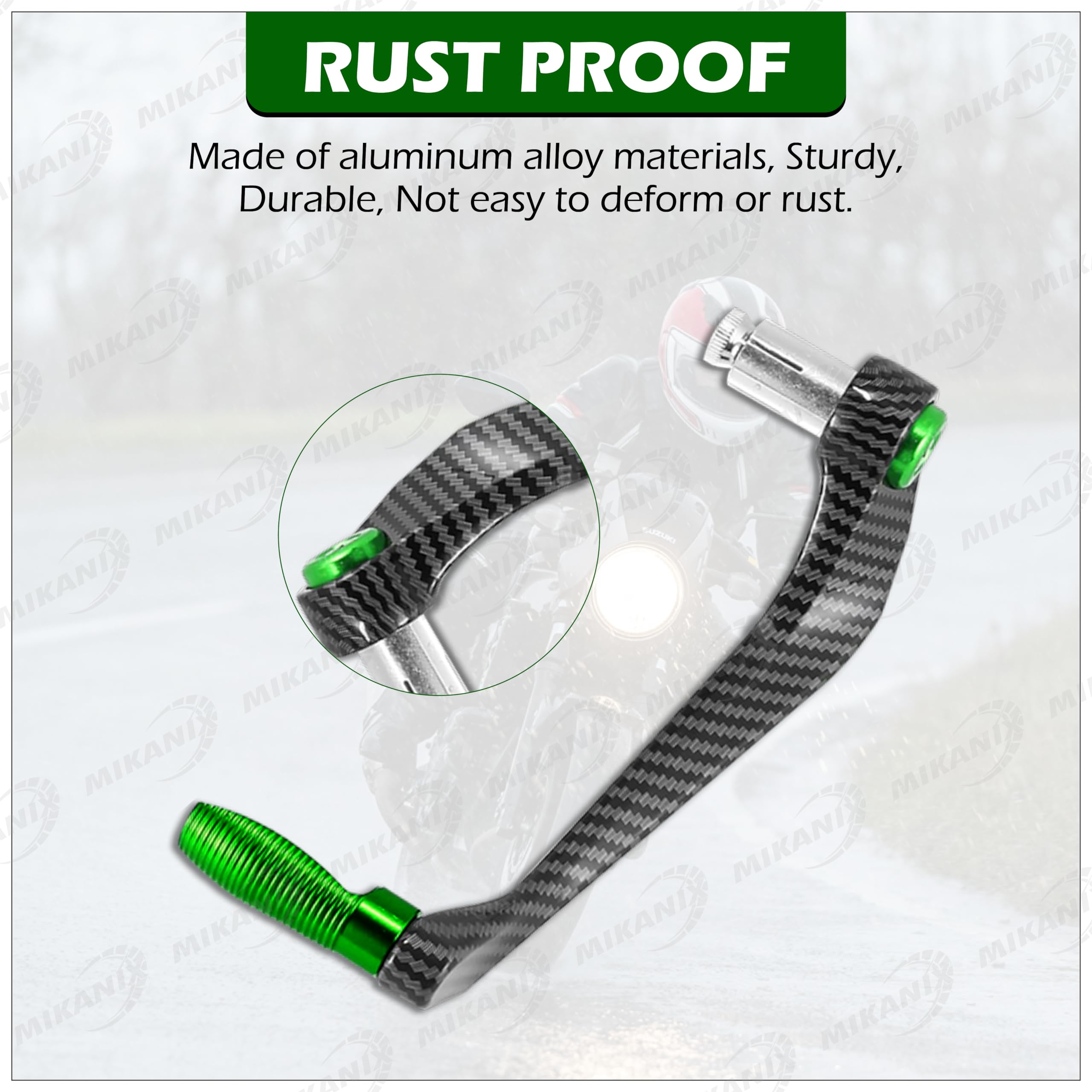 OBEROI'S TRADERS Carbon Finish CNC Aluminum Universal Motorcycle Lever Guard | Handle Bar End Brake Clutch Lever Protective Guards | Hand Guards for All Bikes