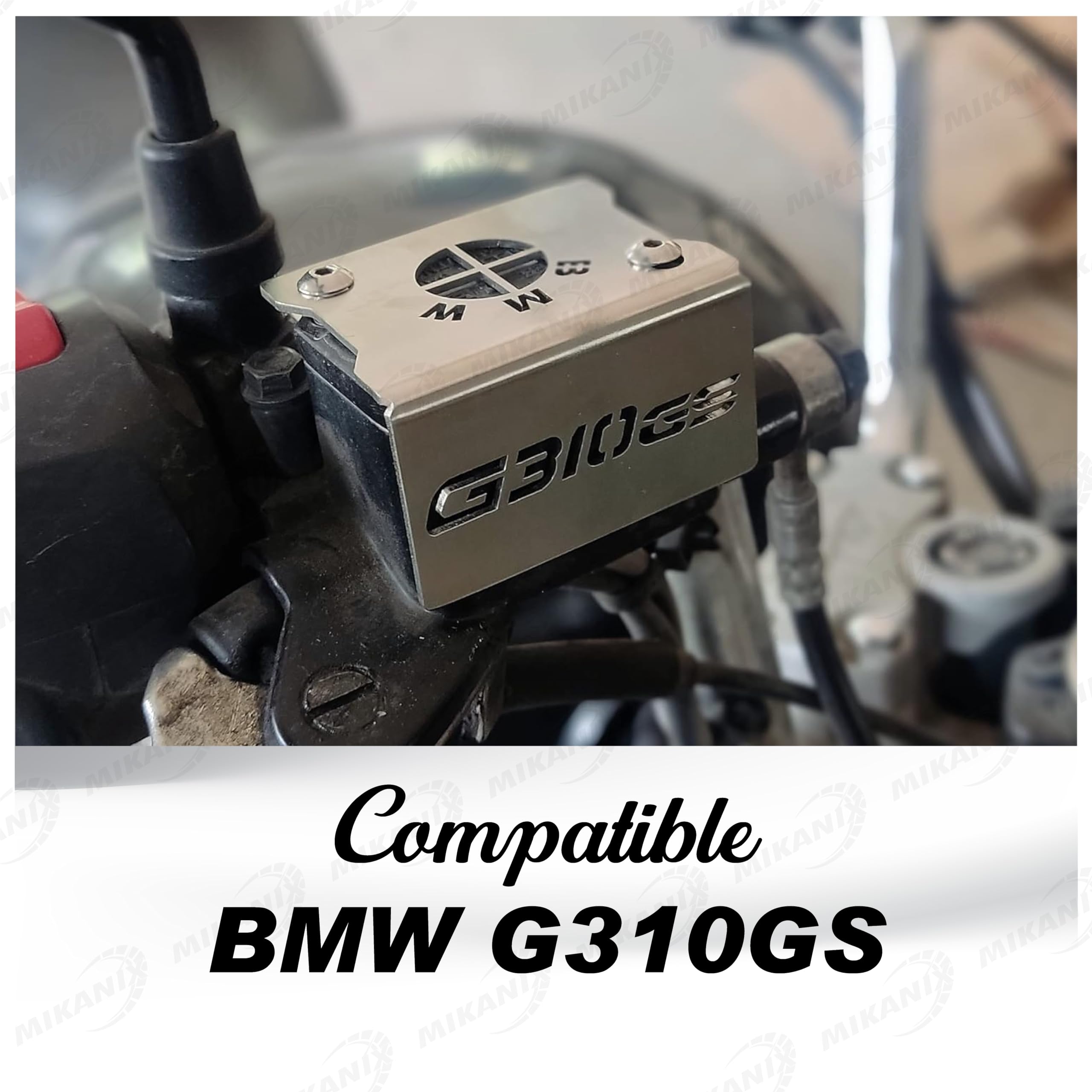 OBEROI'S TRADERS Stainless Steel Disc Brake Fluid Oil Reservoir Cap/Cover Oil Container Guard Compatible with BMW G310 GS