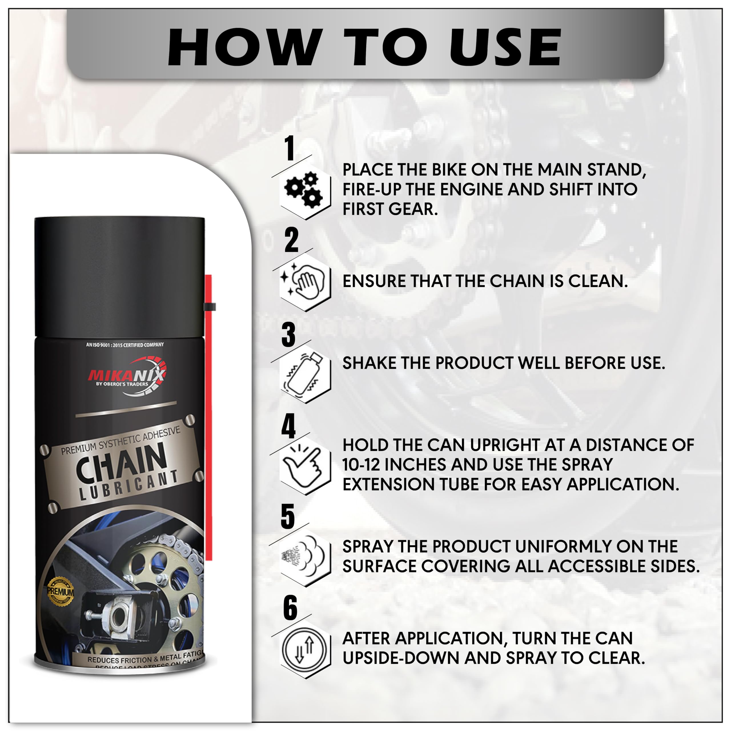 OBEROI'S TRADERS Bike Chain Lube Degreaser Spray with Cleaning Brush for Motorbike & Bicycle | Cleans | Shines & Protects Chain (Pack of 2)