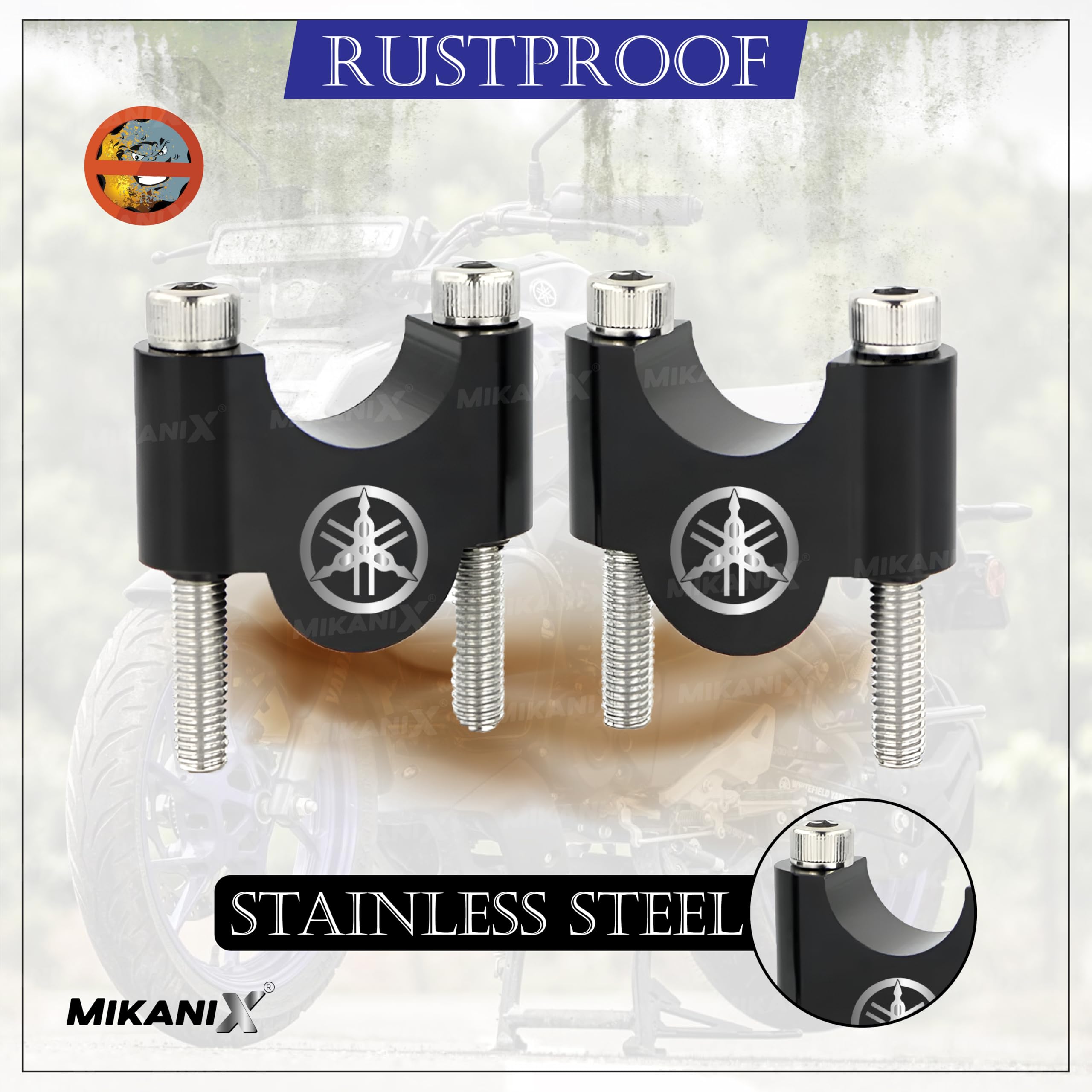 OBEROI'S TRADERS Bike Handlebar Riser | Handle Height Raiser Clamp Kit | Enhanced Comfort and Control | Compatible with Yamaha FZS All Series