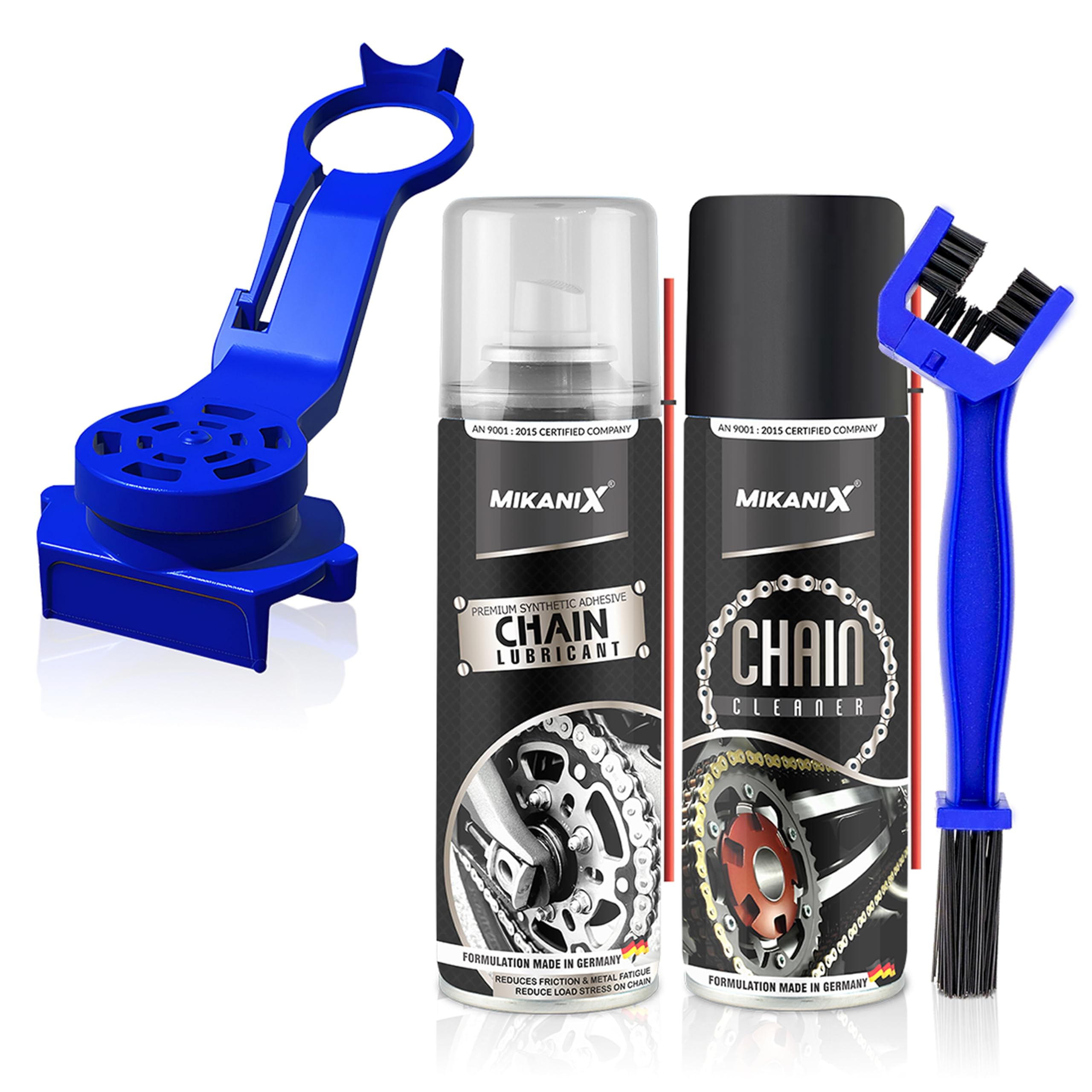 OBEROI'S TRADERS Combo Of Bike Chain Lubricant and Chain Cleaner Spray With Cleaning Brush | Chain Oiler Nozzle Dispenser | Clean | Shine Motorcycle and Bicycle Chain