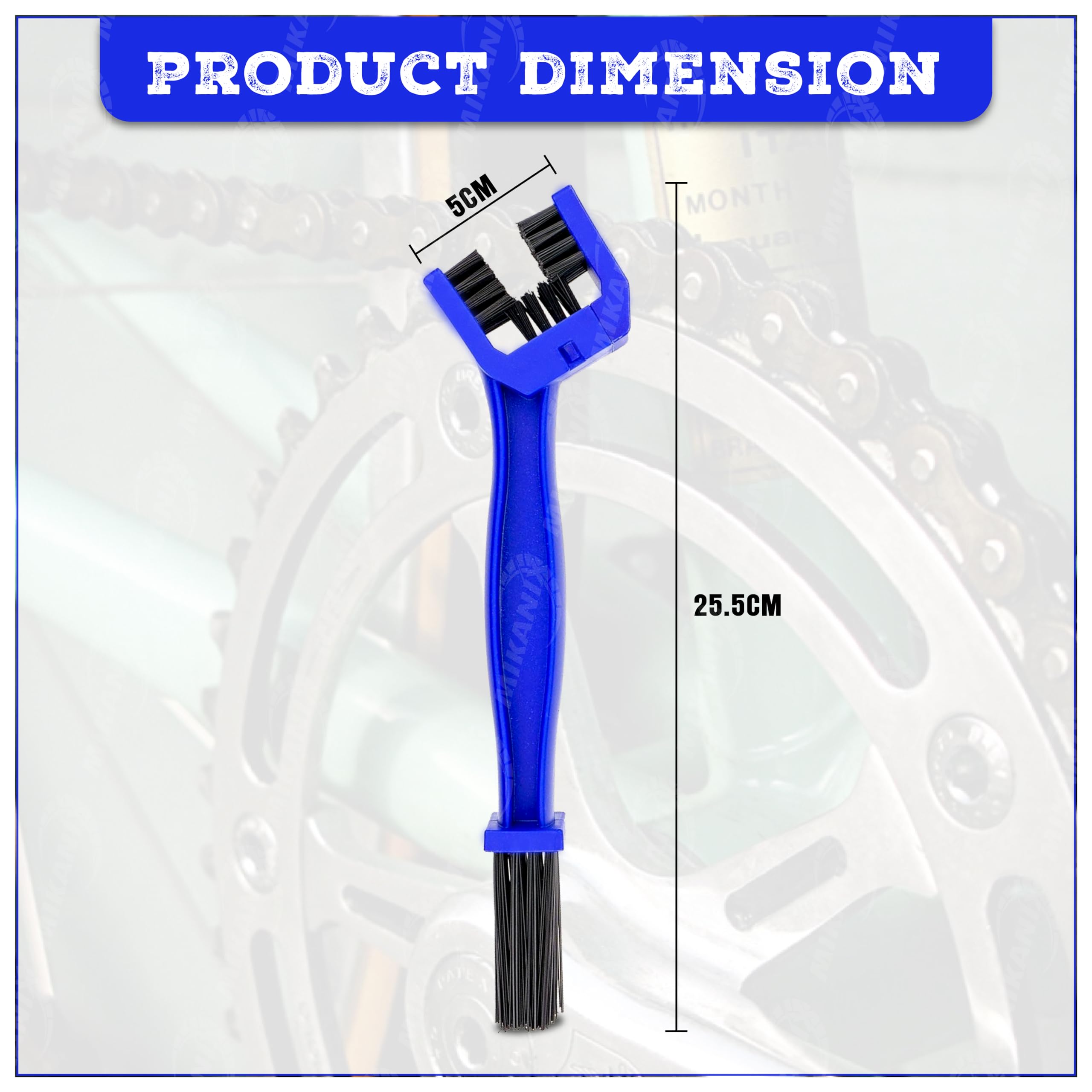 OBEROI'S TRADERS Multi-Purpose ABS Bike Chain Cleaner Brush with Soft & Long Bristles for Motorcycle & Cycle Chain Cleaning