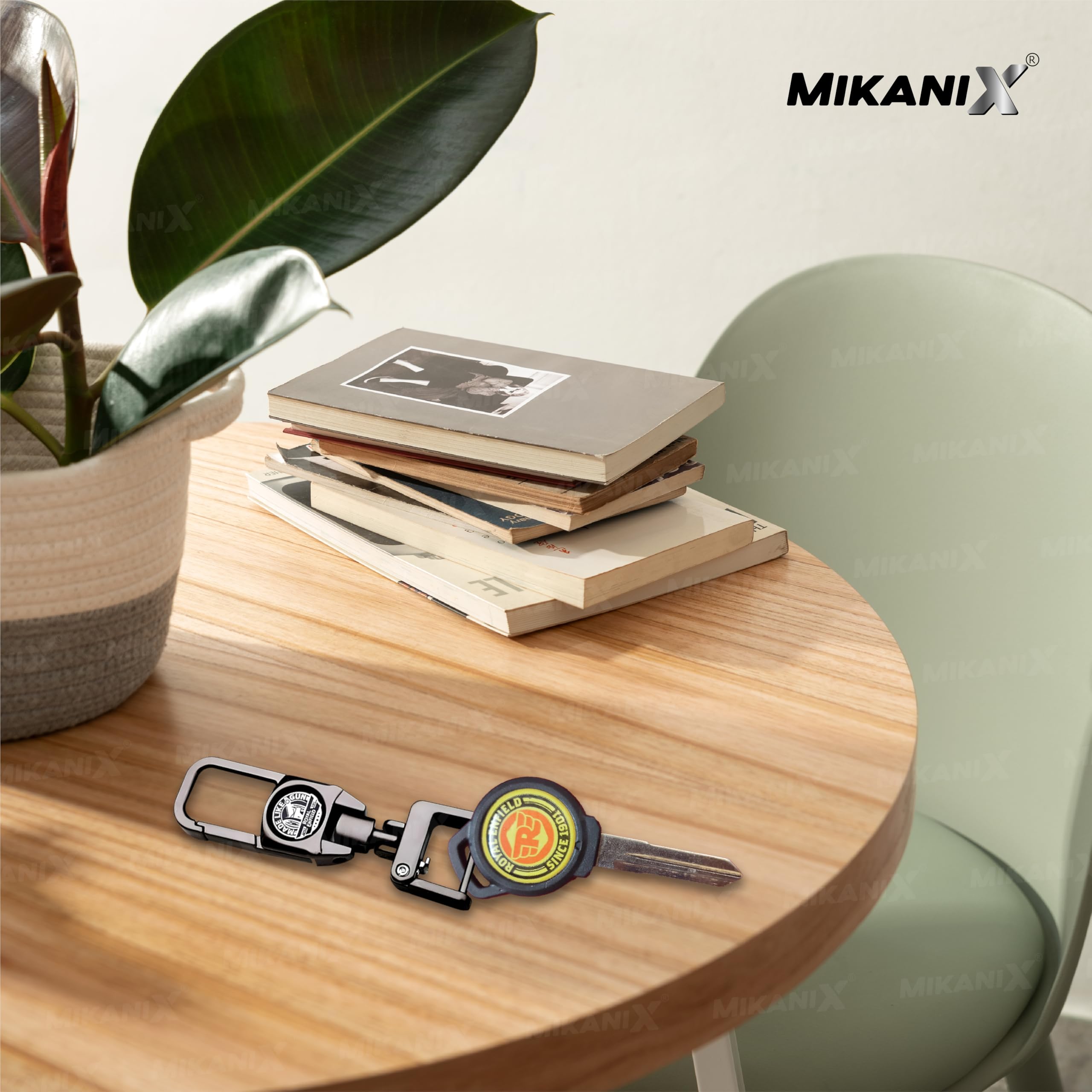 OBEROI'S TRADERS Premium Re Keychain | Made Like a Gun Metal Key Chain | Stylish & Durable Motorcycle Keyring for All RE Models | Bike Accessories for Classic, Bullet, Himalayan & Meteor