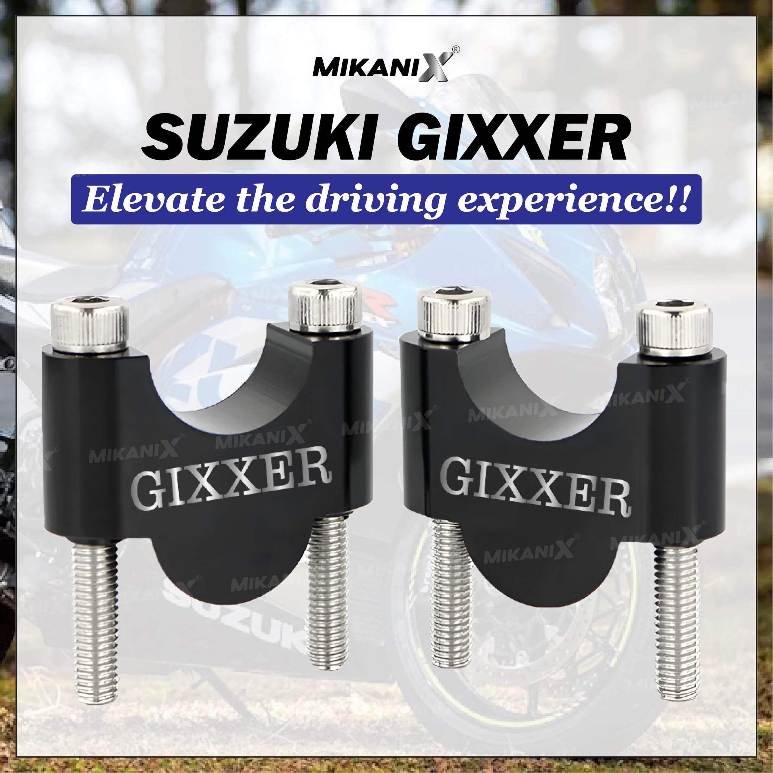 OBEROI'S TRADERS Bike Handlebar Riser | Handle Height Raiser Clamp Kit | Enhanced Comfort and Control | Compatible with Suzuki Gixxer SF 150/250