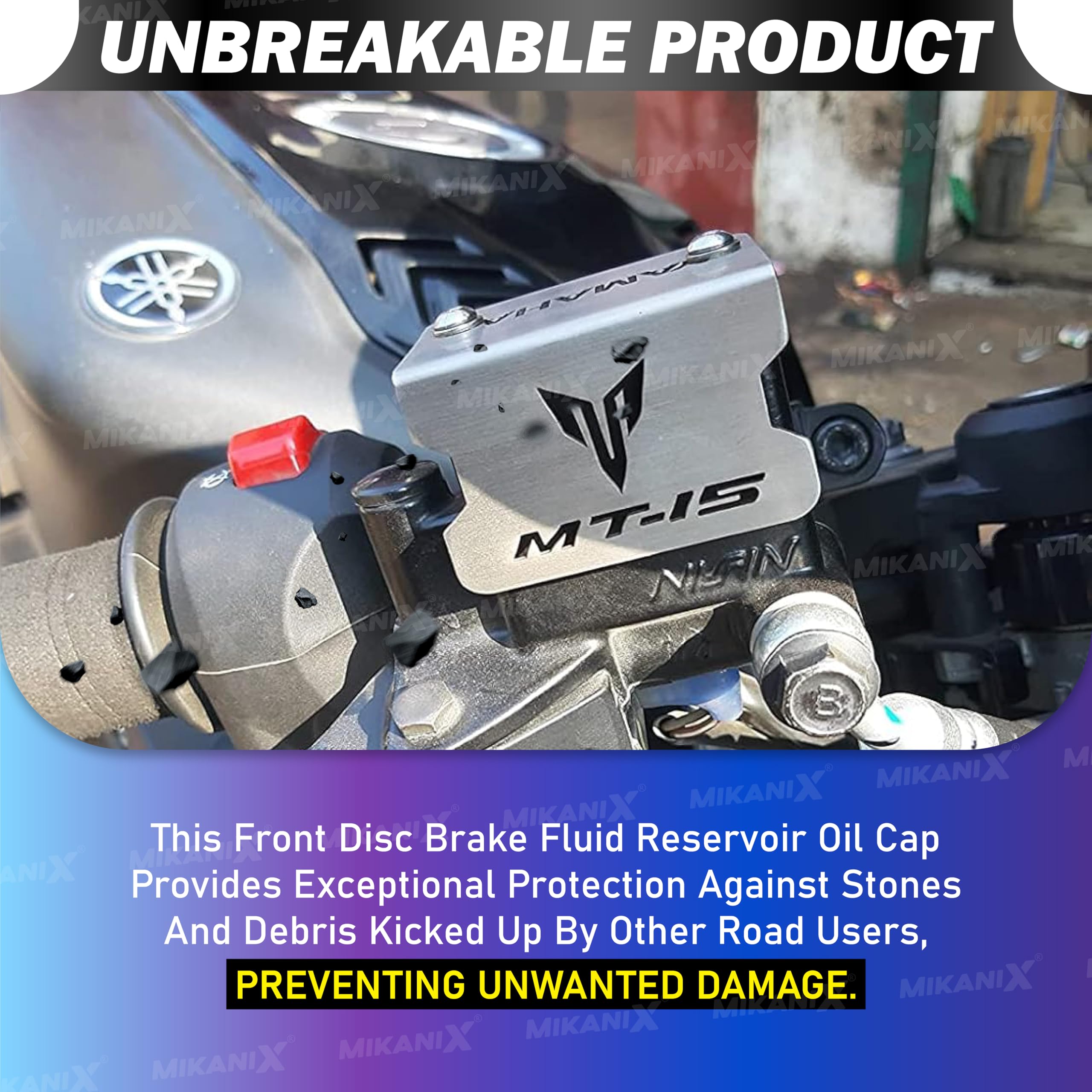 OBEROI'S TRADERS MT 15 Stainless Steel Bike Front Disc Brake Fluid Reservoir Oil Cap Guard Protector Cover