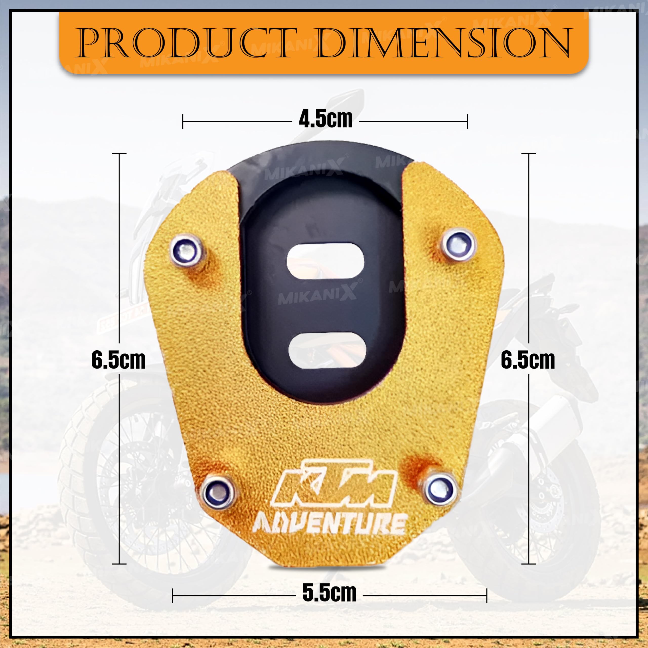 OBEROI'S TRADERS Stainless Steel Side Stand Extender/Stand Pad/Holder Compatible with KTM Adventure 390