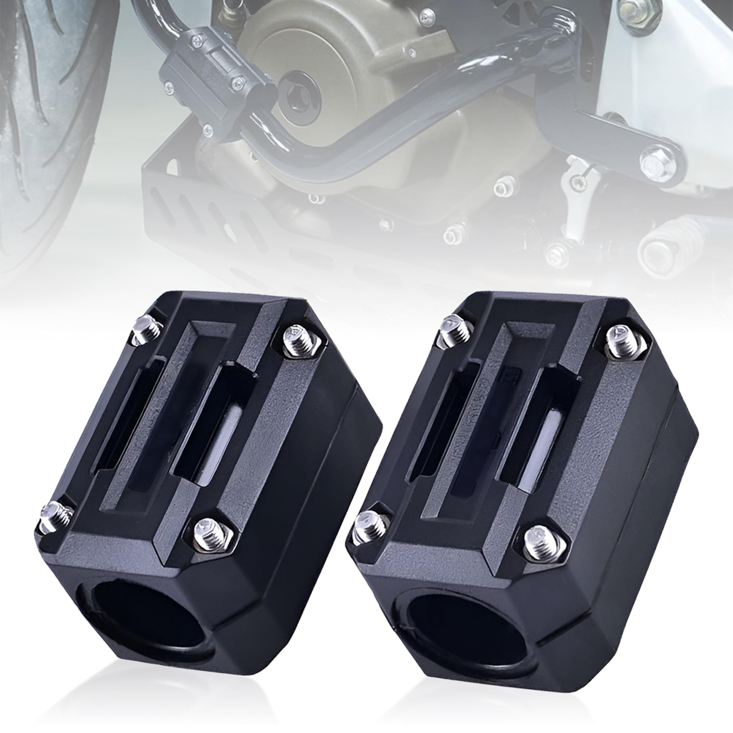 MIKANIX Universal Bike Crash Guard Frame Slider Blocks | Heavy Duty Shock Absorbing Sliders for Engine Protection | Compatible with All Motorcycles