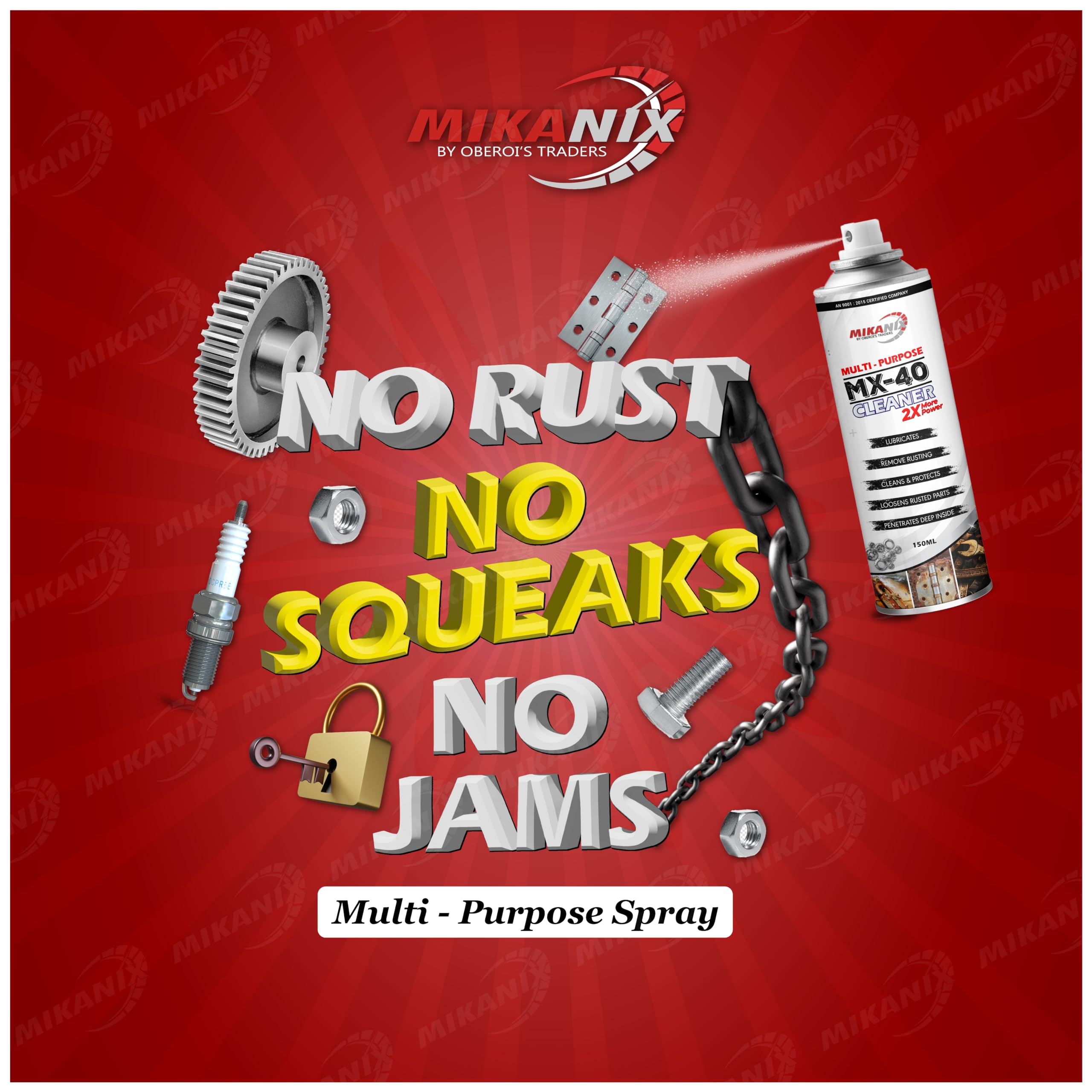 OBEROI'S TRADERS MX-40 Rust Remover Aerosol Spary | Metal Rust Cleaner | Degreaser Lubricant For Bike Chain, Tools and Equipments, Machinery & Household Items