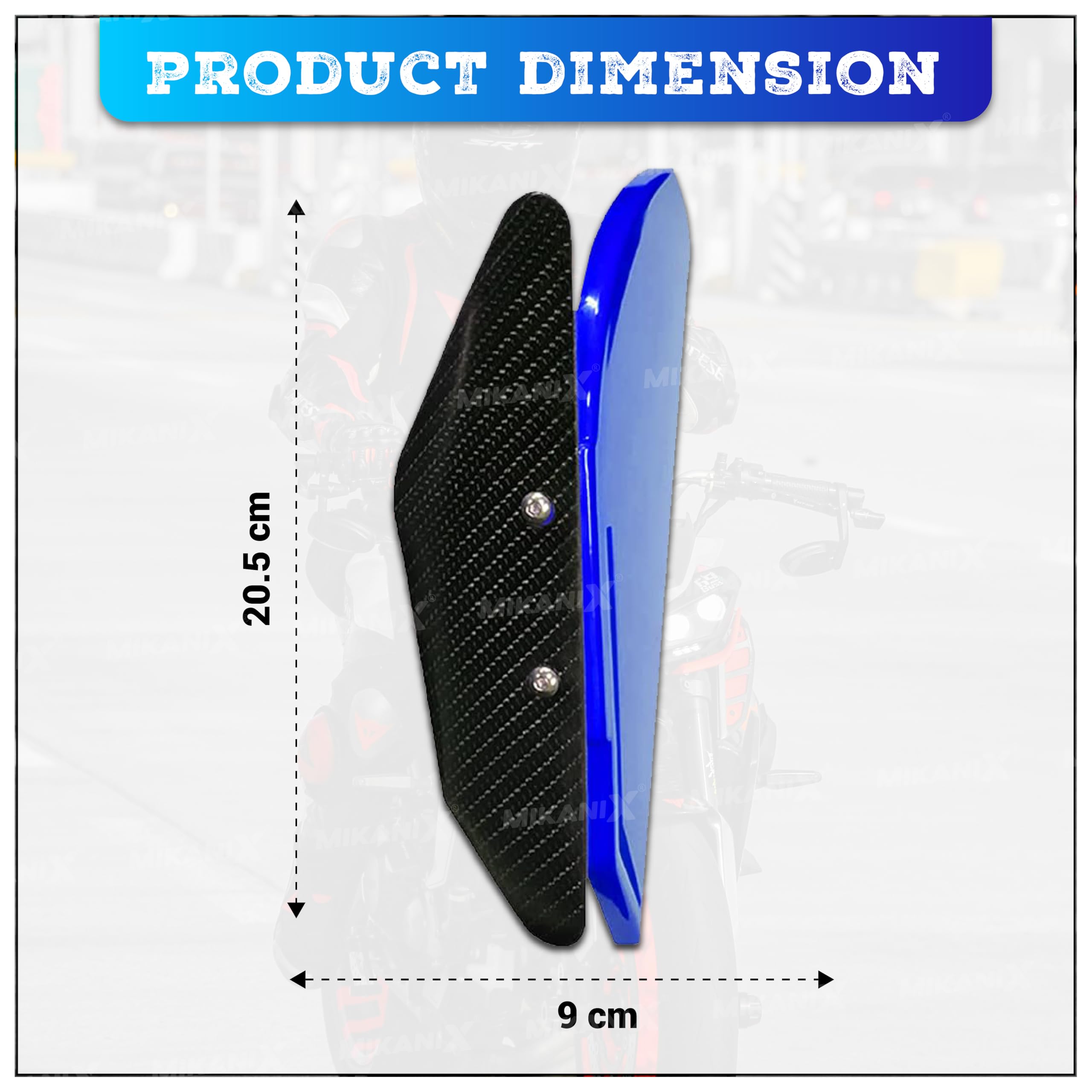 MIKANIX R15 V3 / V4, Ninja, CBR, RR310, KTM RC Bike Side Wings/Winglet Pro Canard Bike Fairing Kit (Pack of 2)