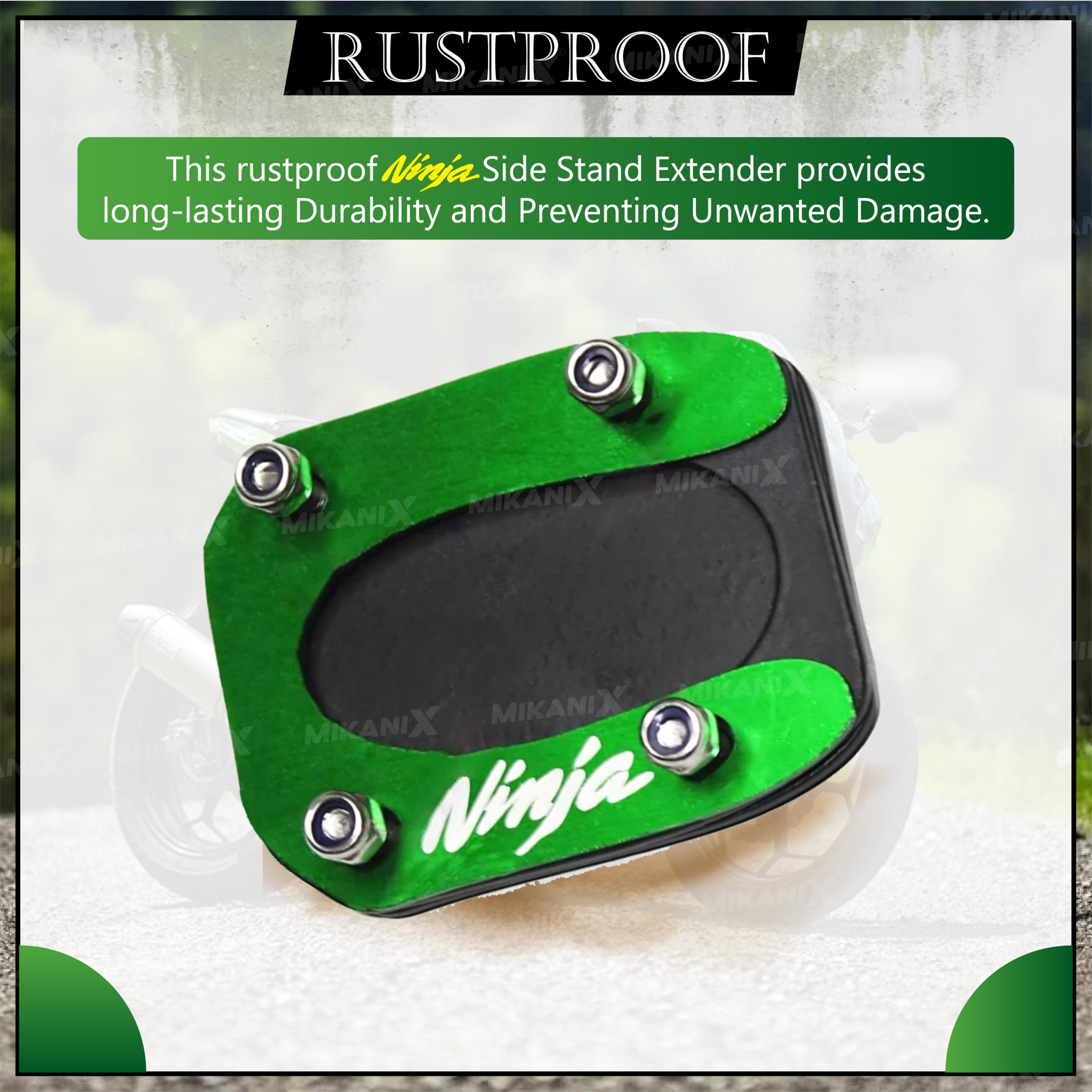 OBEROI'S TRADERS Premium Stainless Steel Side Stand Extender Replacement/Compatible with/for Kawasaki Ninja 300