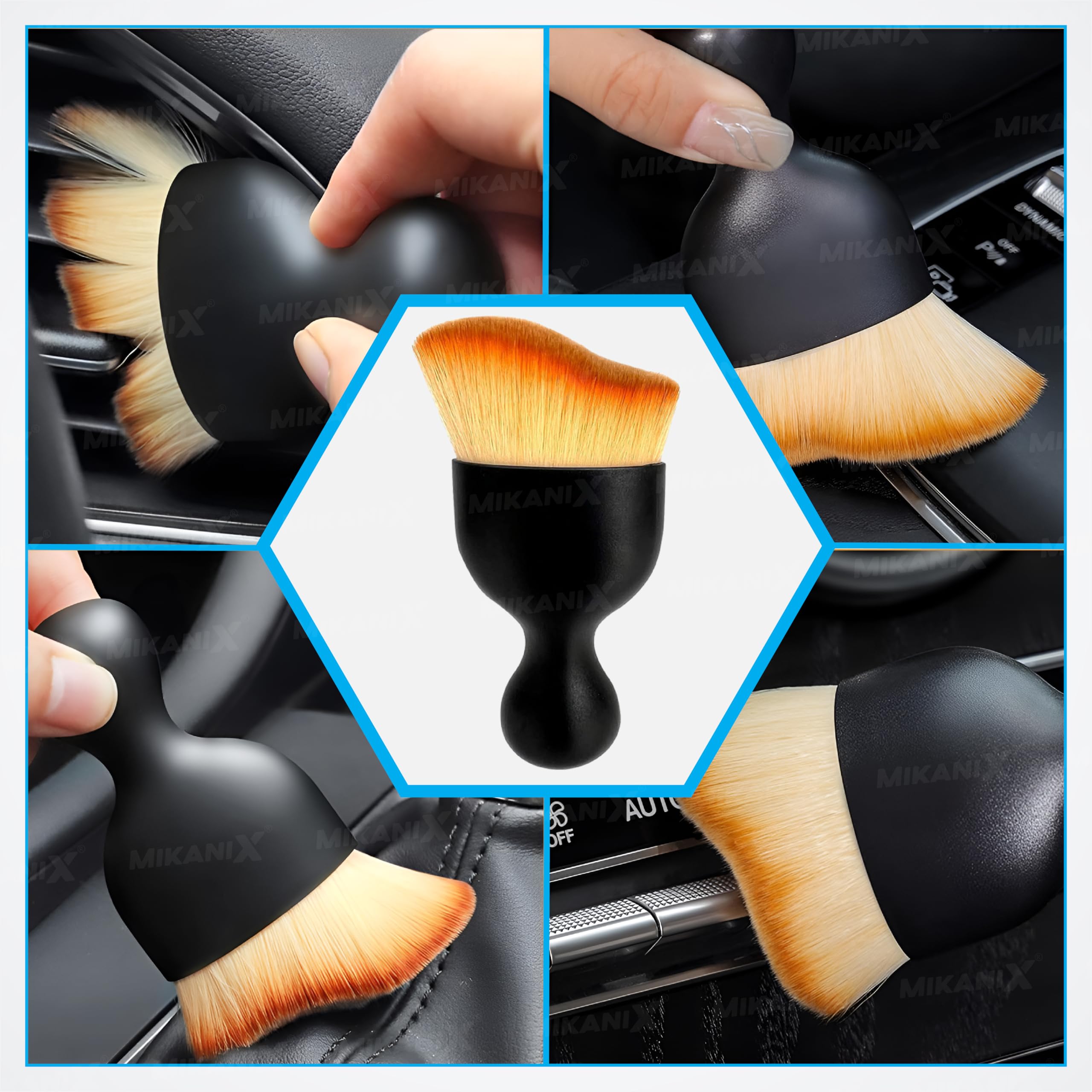 OBEROI'S TRADERS Car Interior Dust Remover Cleaning Brush with Soft Bristles for AC Vent Dashboard, PC, Laptop, & Keyboard Cleaner Tool