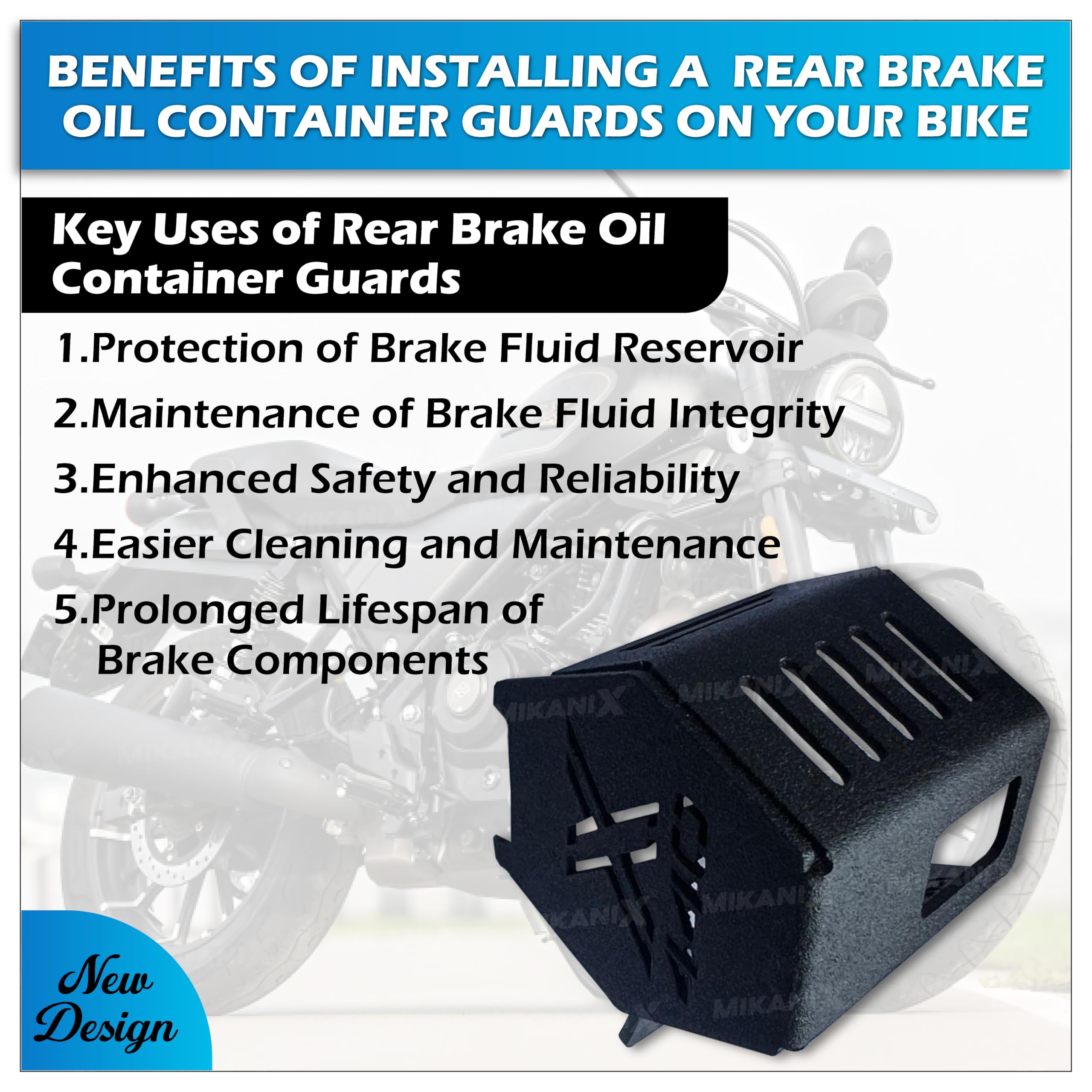 OBEROI'S TRADERS Rear Brake Oil Container Guard | Fluid Reservoir Cap Compatible With Harley Davidson X440