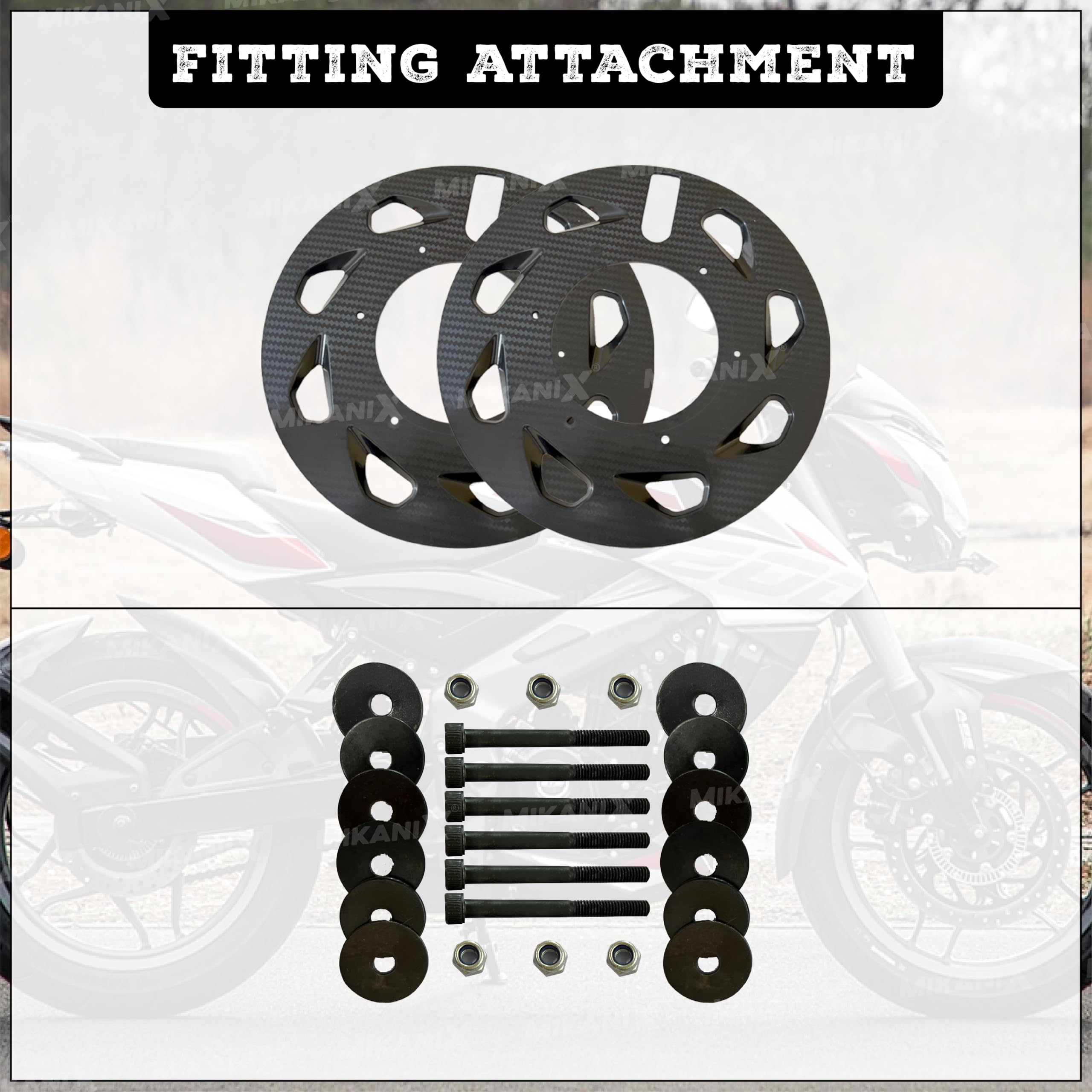 OBEROI'S TRADERS Carbon Finish Front/Rear Pro Disc Wheel Cover | Alloy Hubcap Cover 17 Inch Bike Fairing Kit Compatible with Bajaj Pulsar NS/RS All Bikes