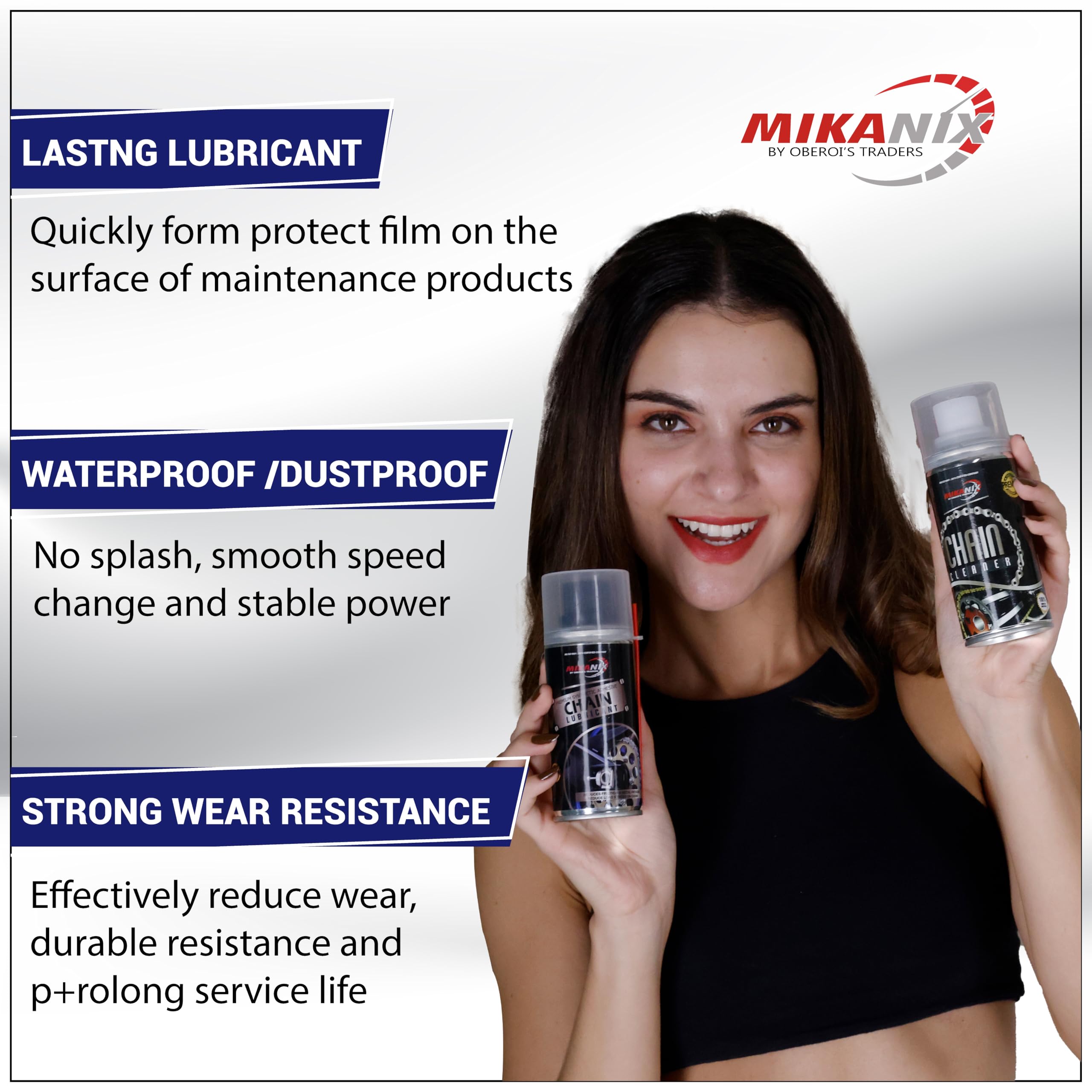 OBEROI'S TRADERS Bike Chain Lubricant and Chain Cleaner Spray With Cleaning Brush For Motorcycle and Bicycle