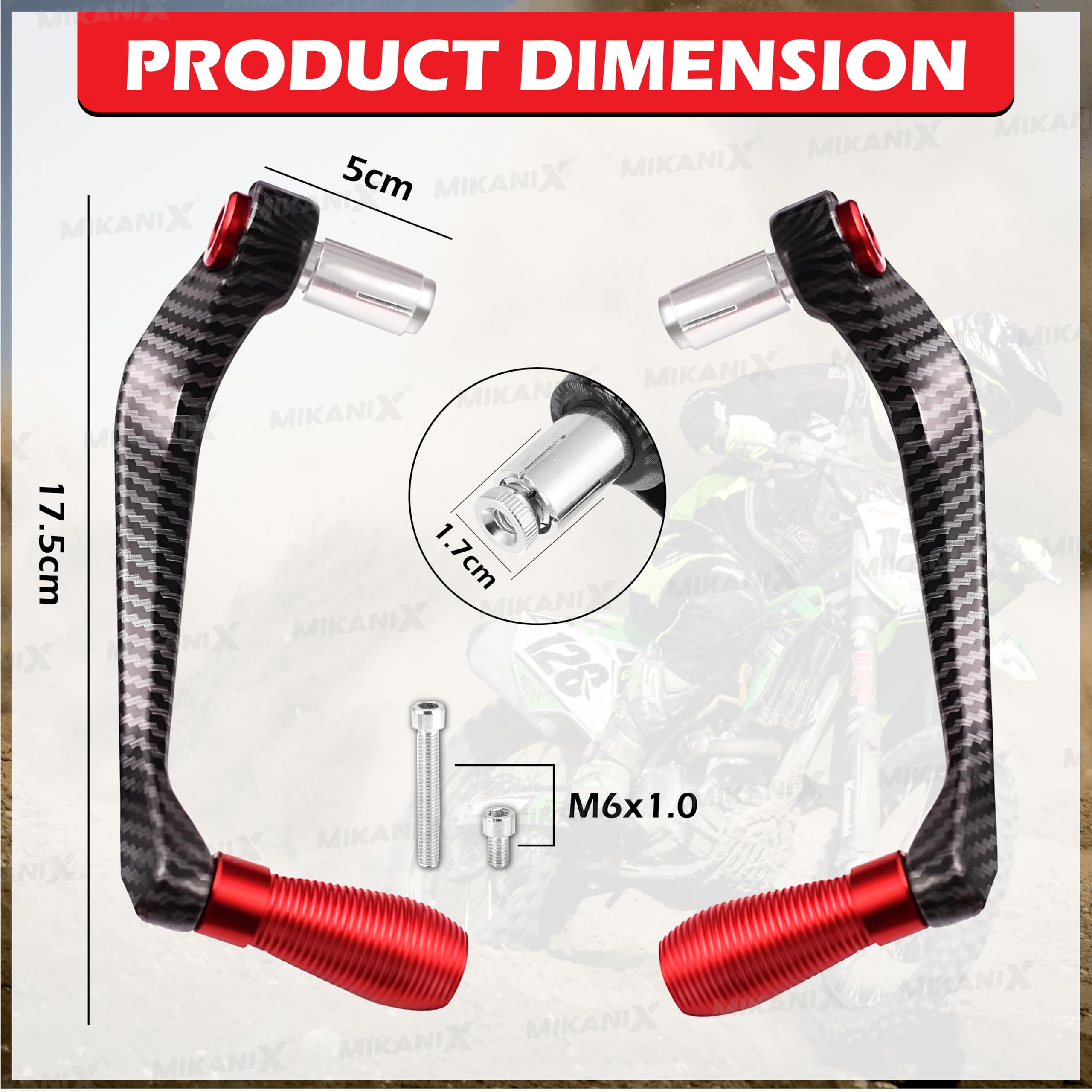 OBEROI'S TRADERS Carbon Finish CNC Aluminum Universal Motorcycle Lever Guard | Handle Bar End Brake Clutch Lever Protective Guards | Hand Guards for All Bikes