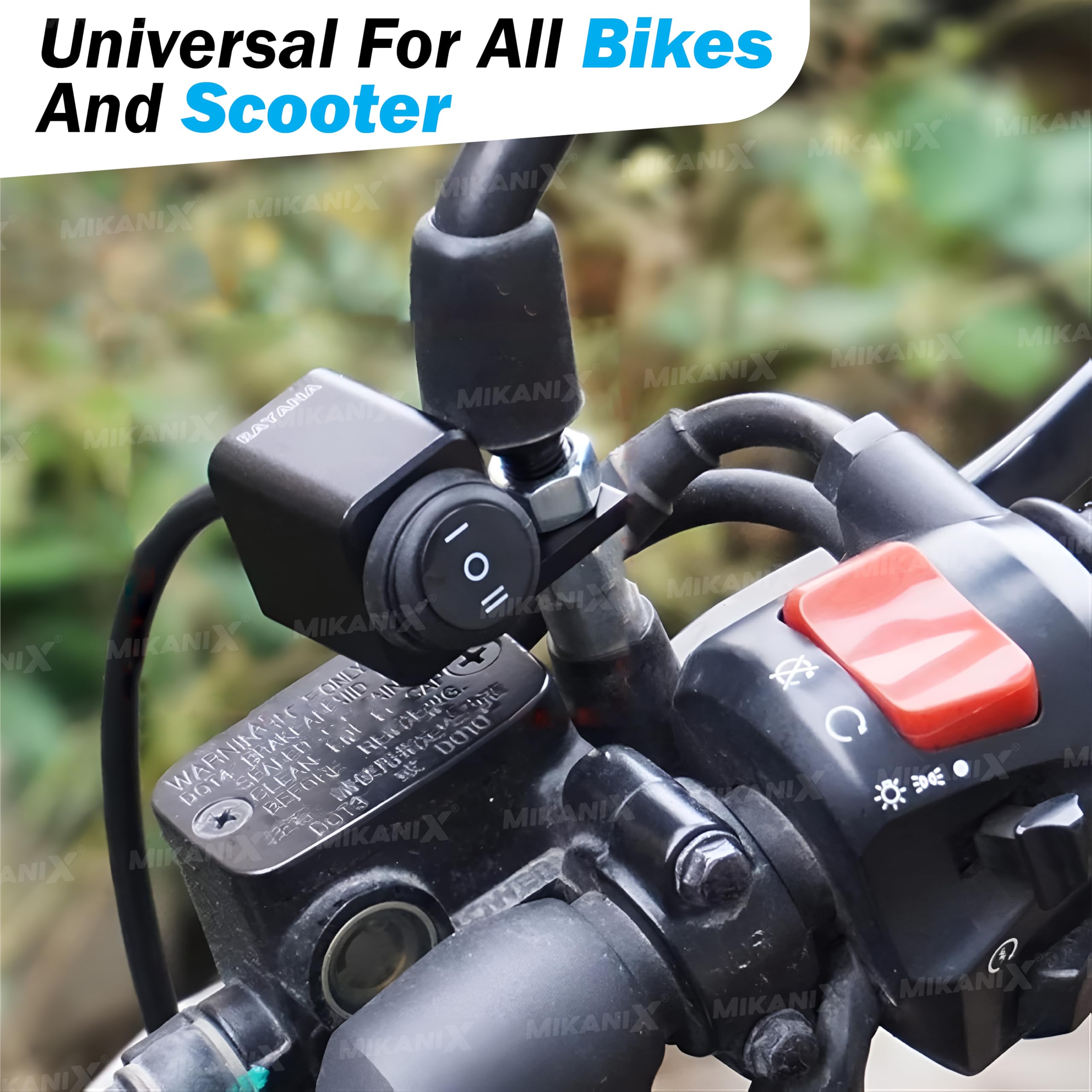 OBEROI'S TRADERS Universal York Fitting Switch Multi-Function | 3 Mode Way Handlebar Switch | ON-OFF-ON Button For Headlight, Fog Light & Bar Lights for All Bikes and Scooter