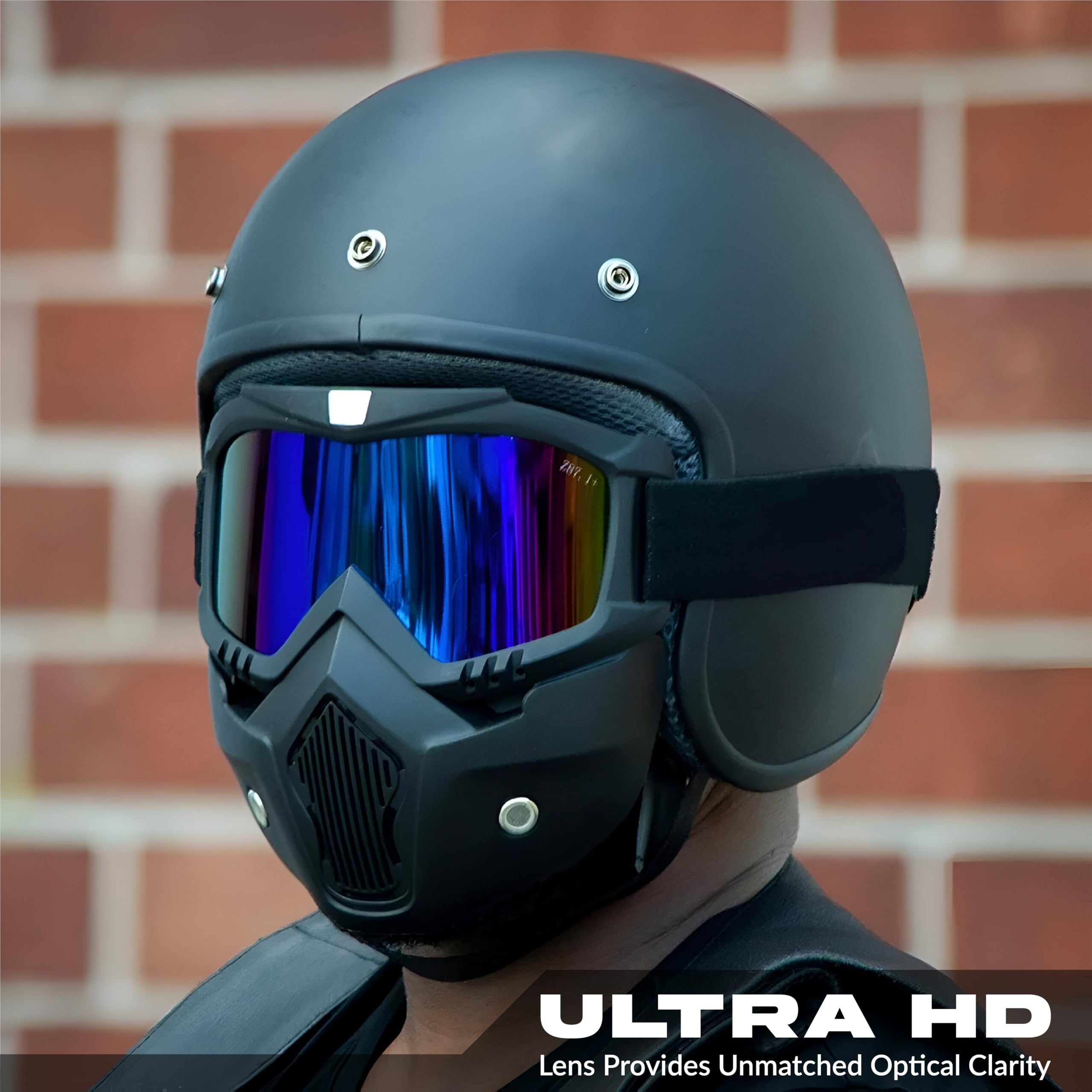 MIKANIX Bike Riding Goggle Mask Anti Scratch UV Protective Face & Eyewear Windproof Dirt Shield With Detachable Mouth Filter For Cycling, Bike Off Road Racing