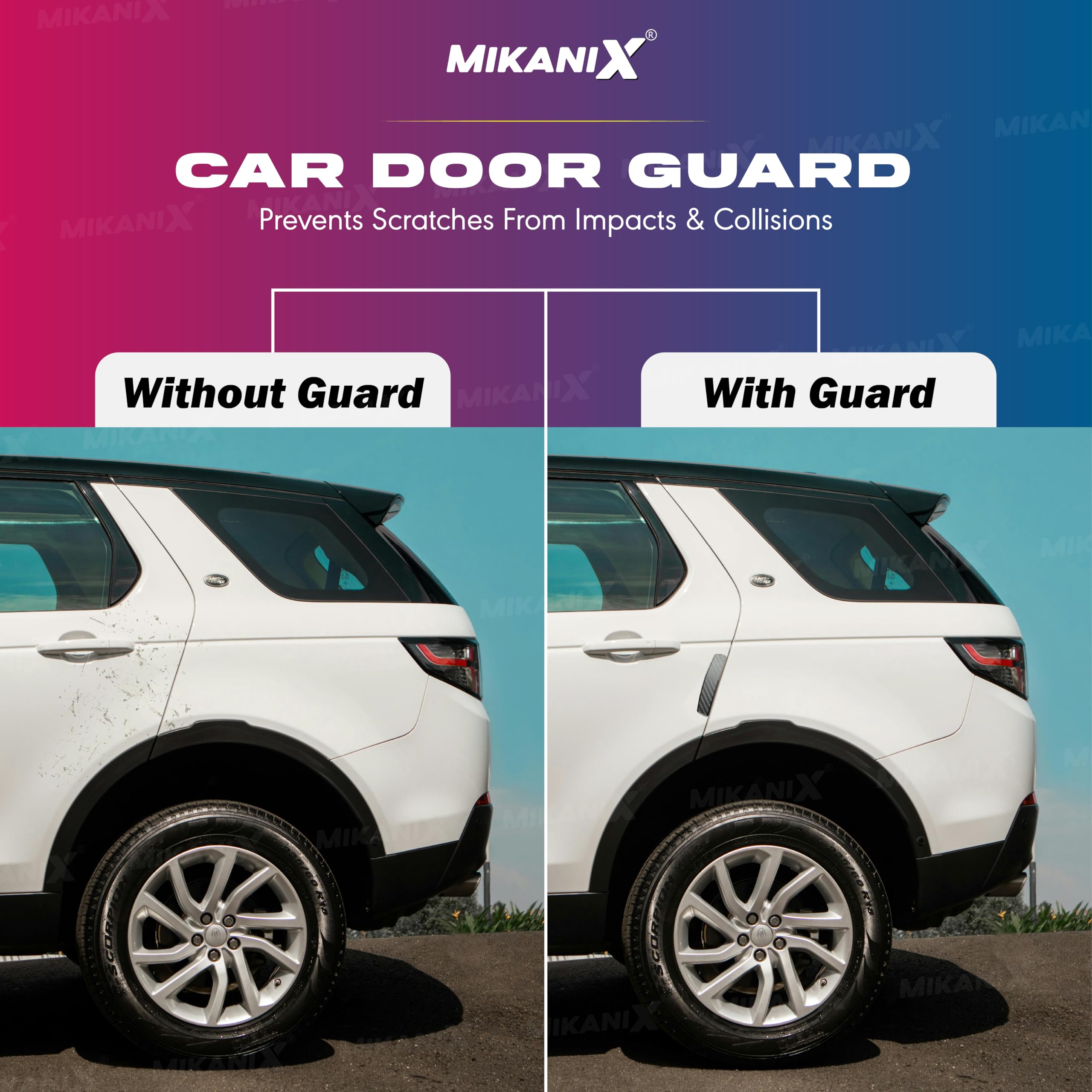 MIKANIX ABS Plastic Universal Car Door Edge Guard | Anti-Scratch Protector with Carbon Finish | Compatible with All Cars