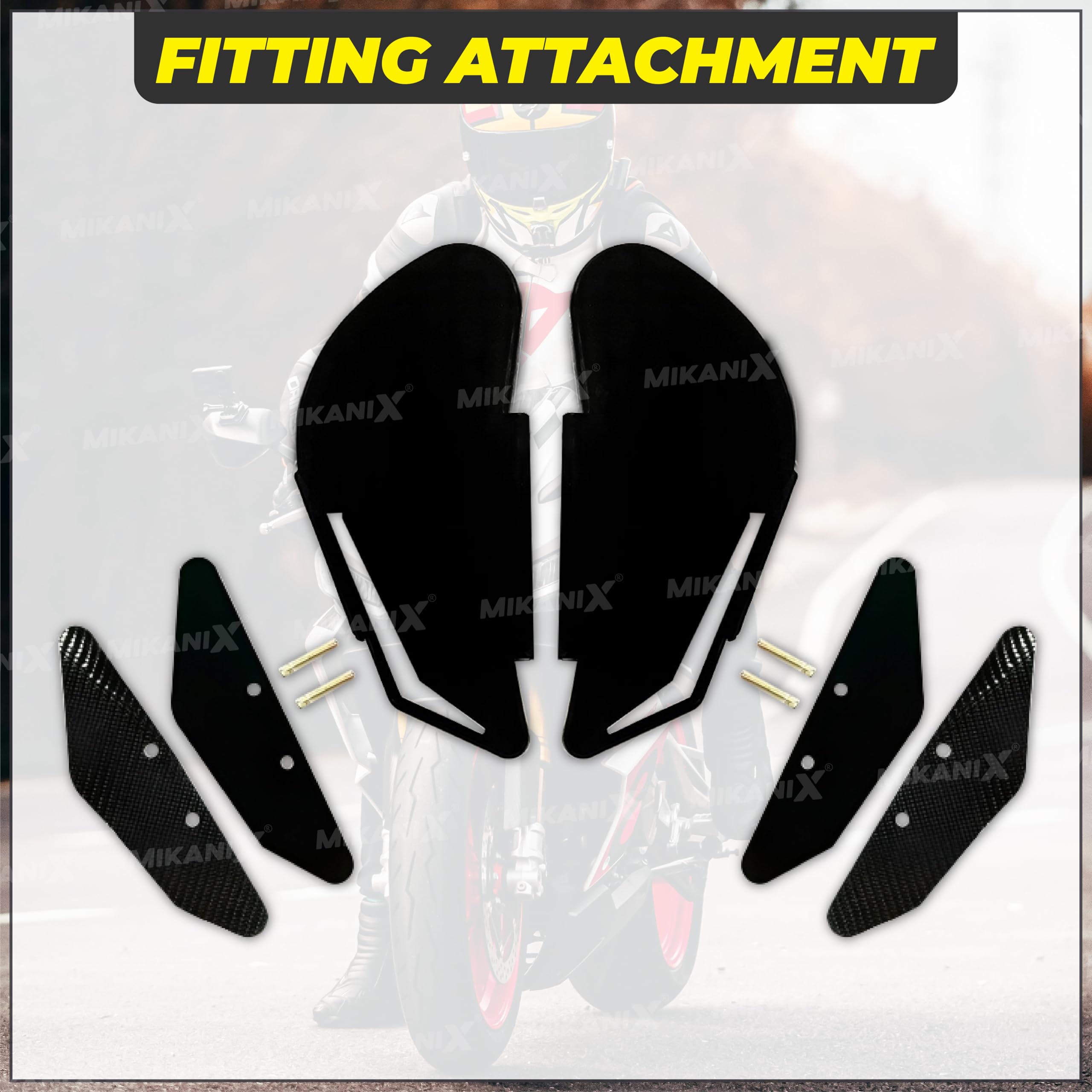 MIKANIX R15 V3 / V4, Ninja, CBR, RR310, KTM RC Bike Side Wings/Winglet Pro Canard Bike Fairing Kit (Pack of 2)