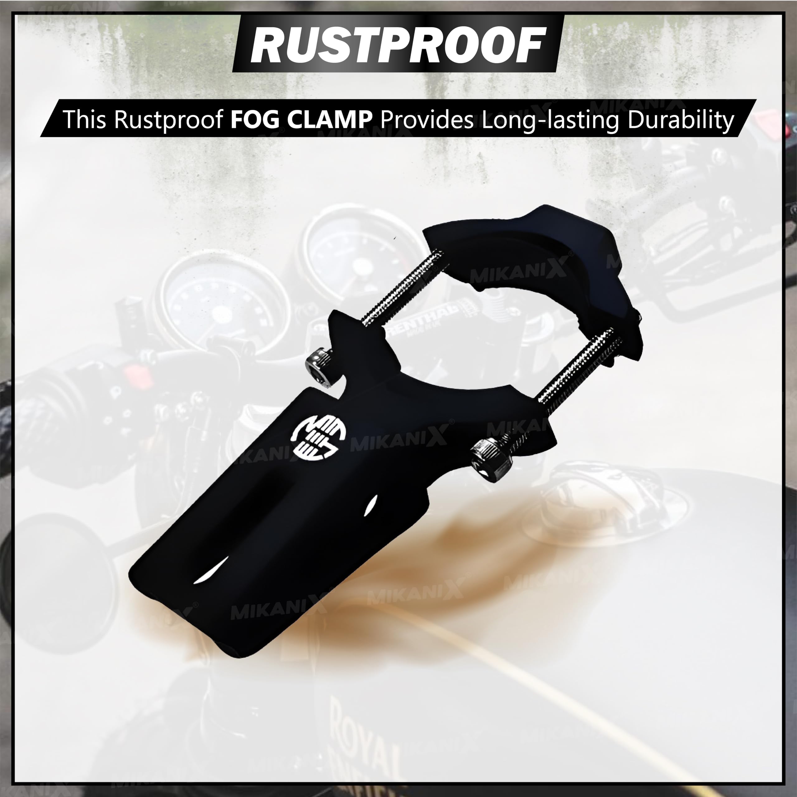 Mikanix Shocker Fog Light Clamp | LED Light Mount Holder Bracket Kit for All Bikes
