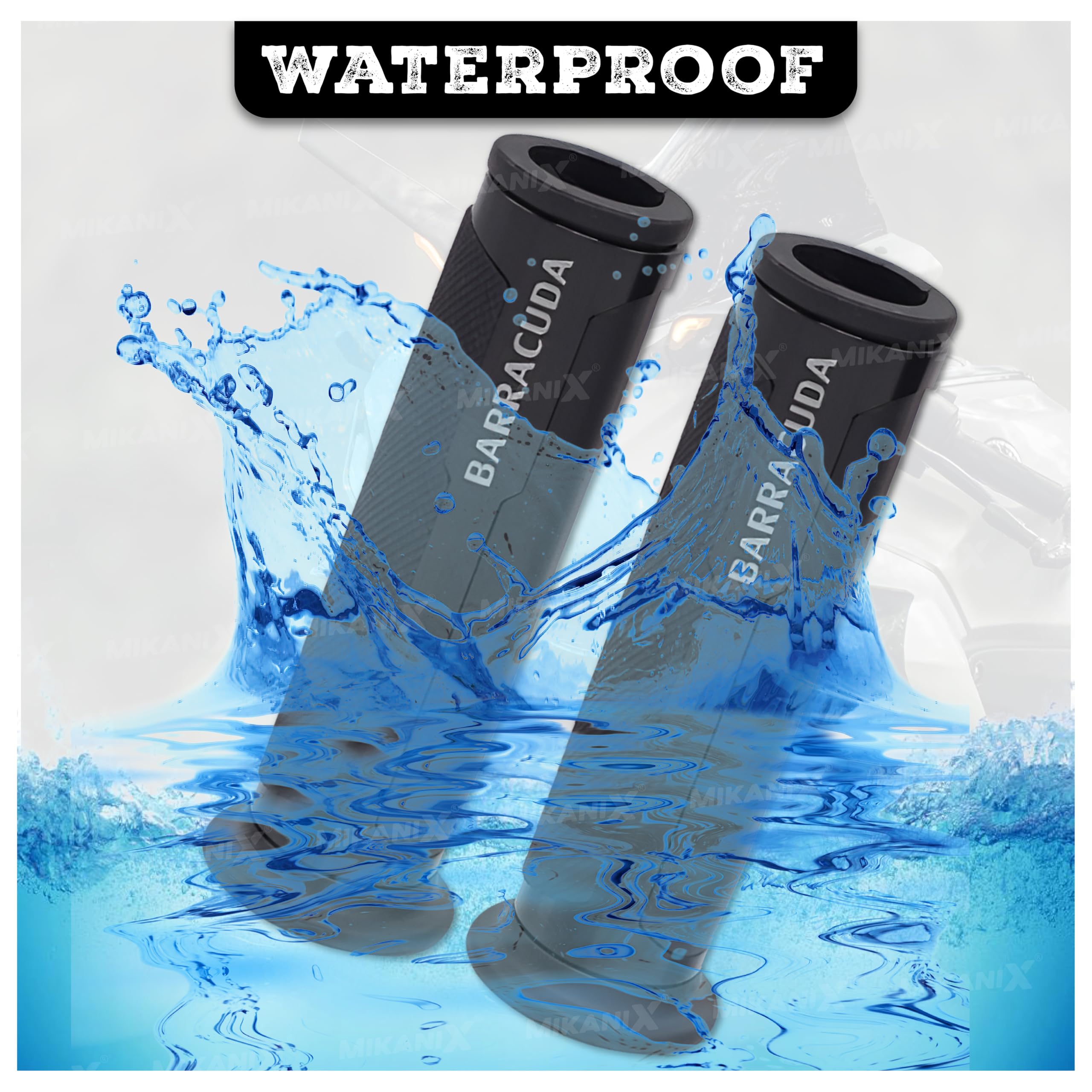 MIKANIX Barracuda Handle Grip with Metal Handlebar Ends with Aluminum Insert for Bikes Handle Bar Grip Universal for Bike (Pack of 2)