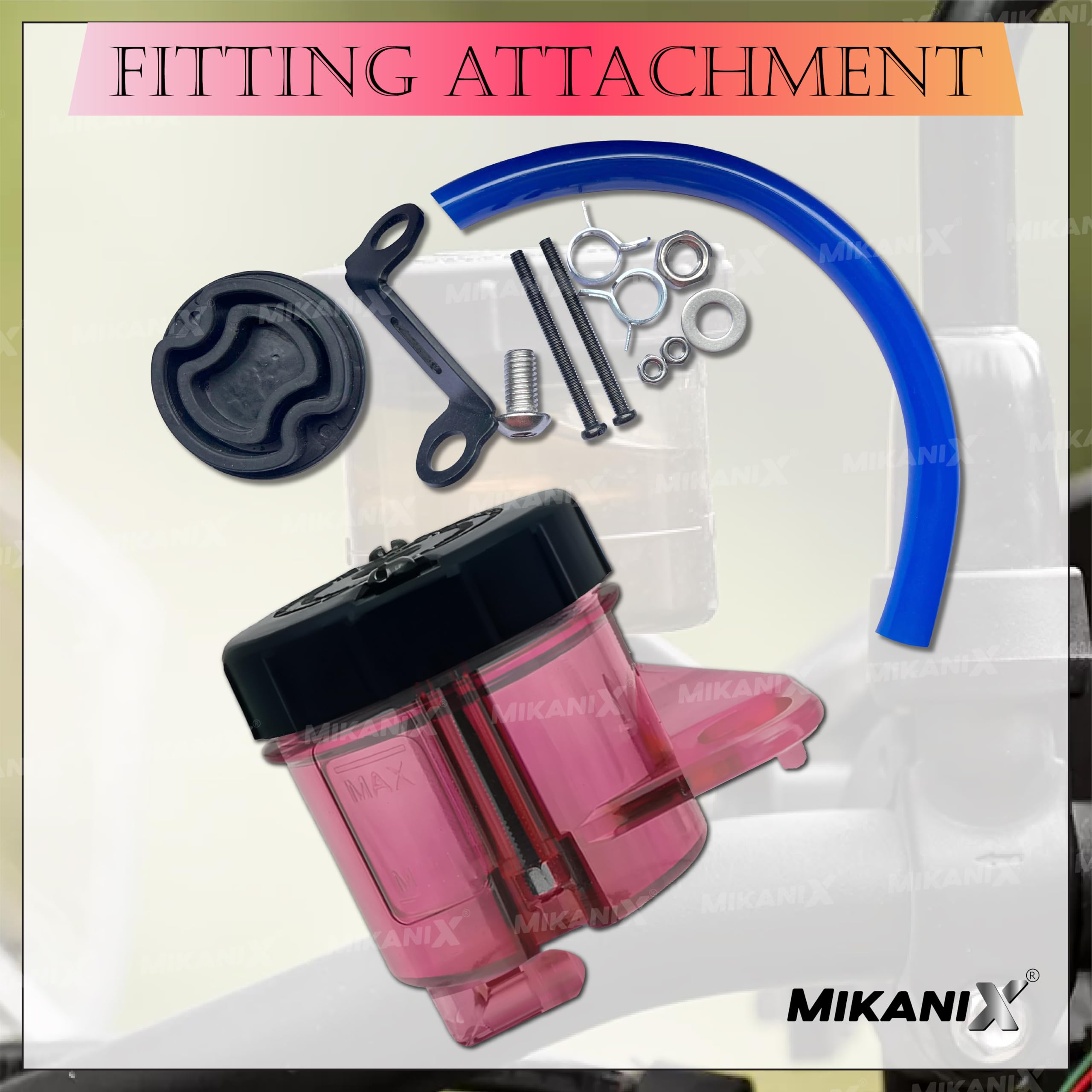 OBEROI'S TRADERS Universal Motorcycle Disc Brake Clutch Oil/Fluid Reservoir Can Cup Container (Red)