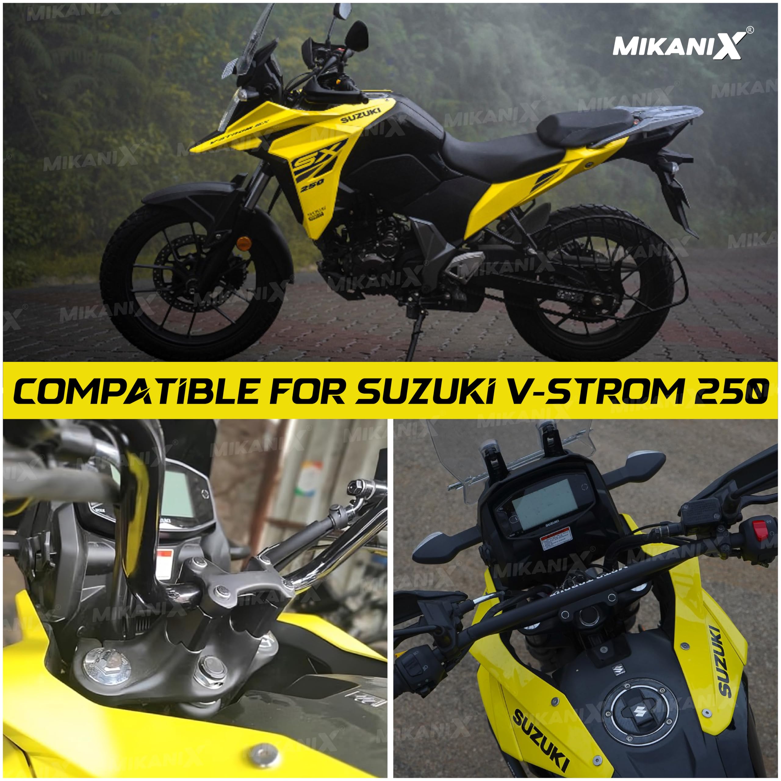 OBEROI'S TRADERS Bike Handlebar Riser | Handle Height Raiser Clamp Kit | Enhanced Comfort and Control | Compatible with Suzuki V-Strom 250